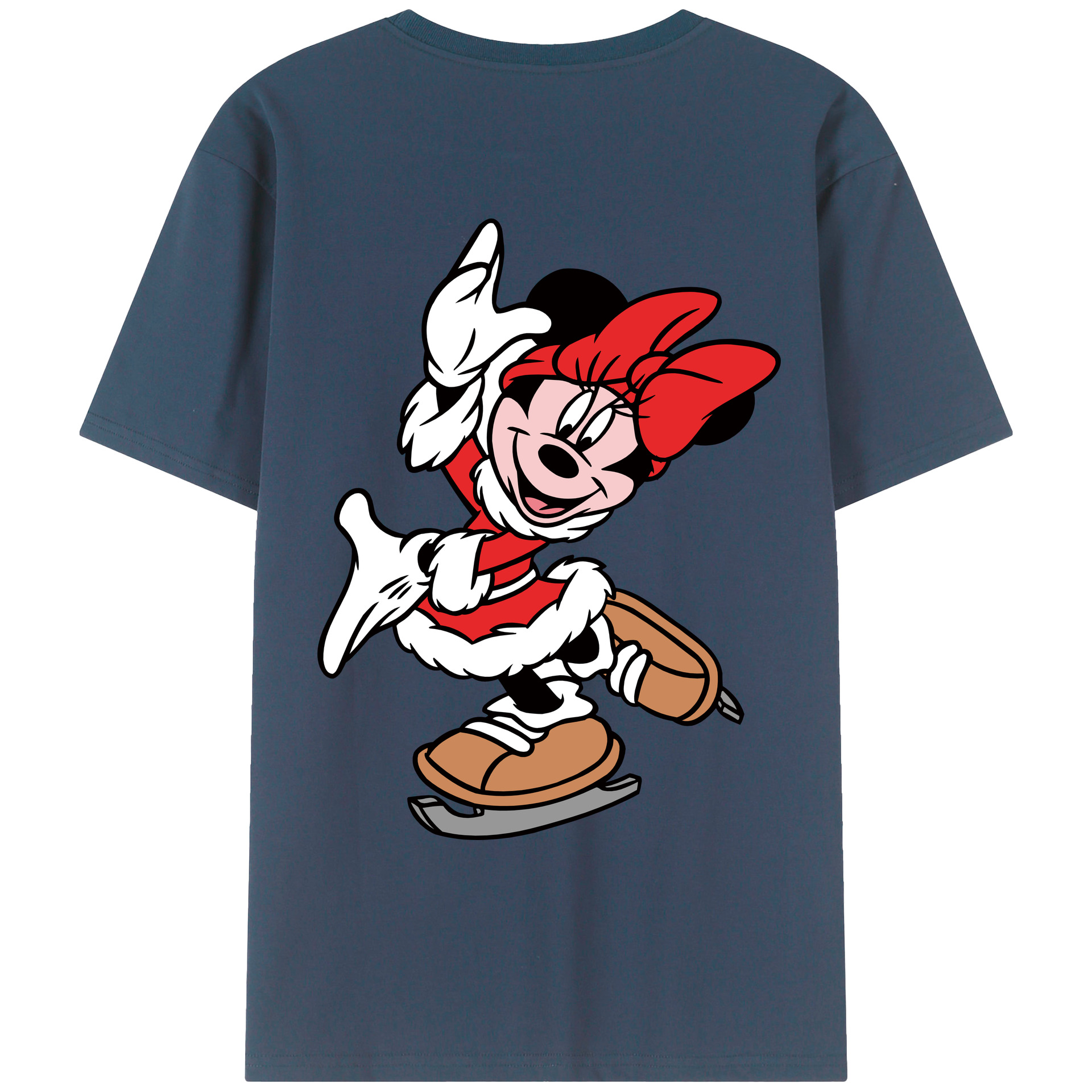 ミッキーマウス Mickey Mouse 綿100％ メンズ半袖Tシャツ（バックプリント） 通気性