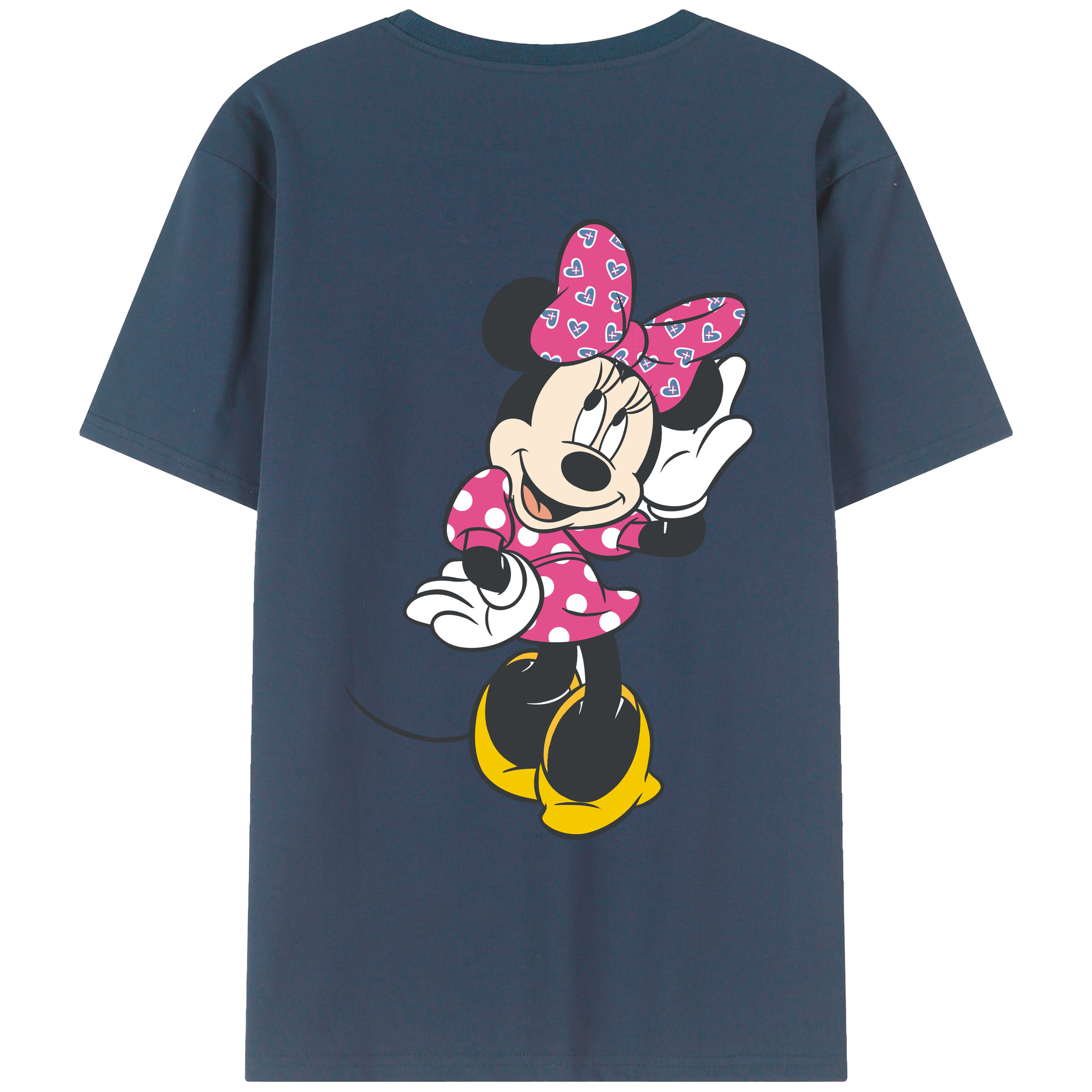 ミッキーマウス Mickey Mouse 綿100％ メンズ半袖Tシャツ（バックプリント） 通気性