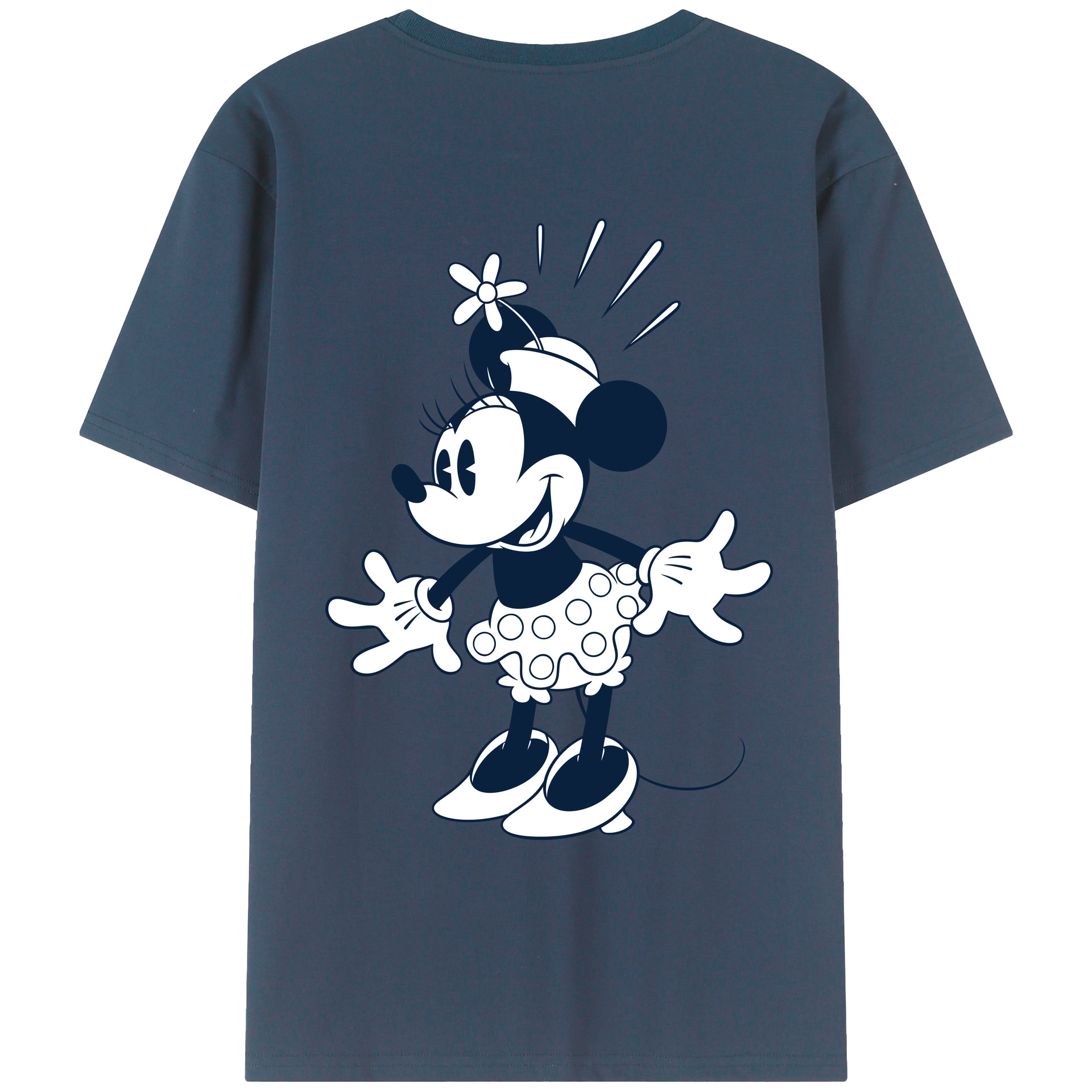 ミッキーマウス Mickey Mouse 綿100％ メンズ半袖Tシャツ（バックプリント） 通気性