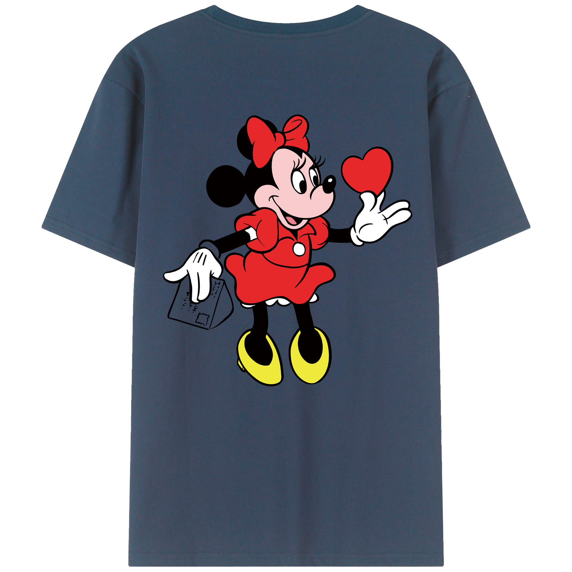 ミッキーマウス Mickey Mouse 綿100％ メンズ半袖Tシャツ（バックプリント） 通気性