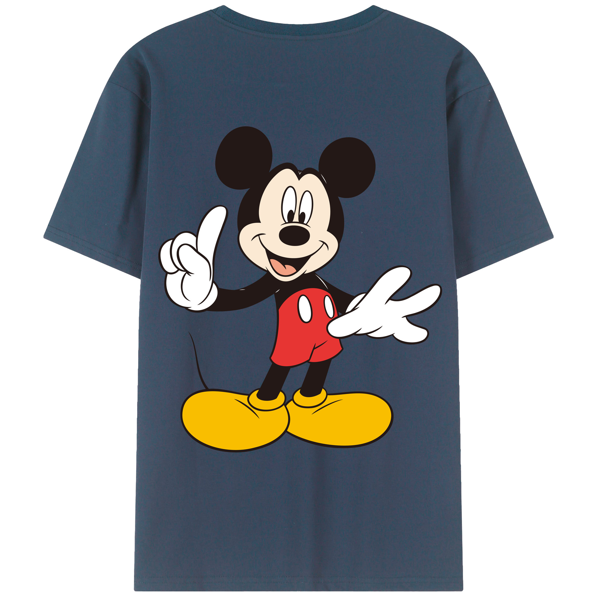 （画像用） ミッキーマウス Mickey Mouse 綿100％ メンズ半袖Tシャツ（バックプリント） 通気性