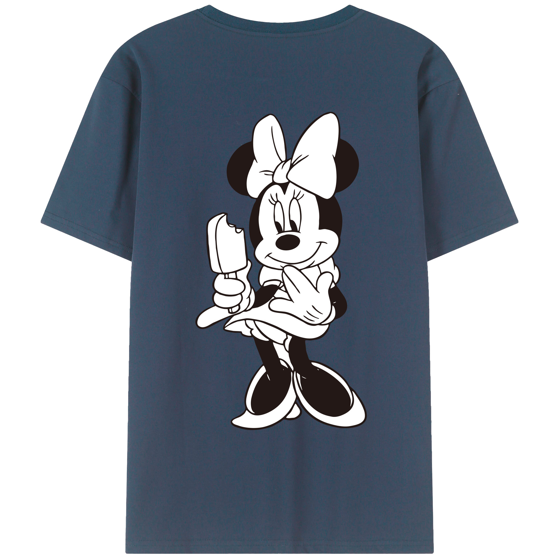 ミッキーマウス Mickey Mouse 綿100％ メンズ半袖Tシャツ（バックプリント） 通気性