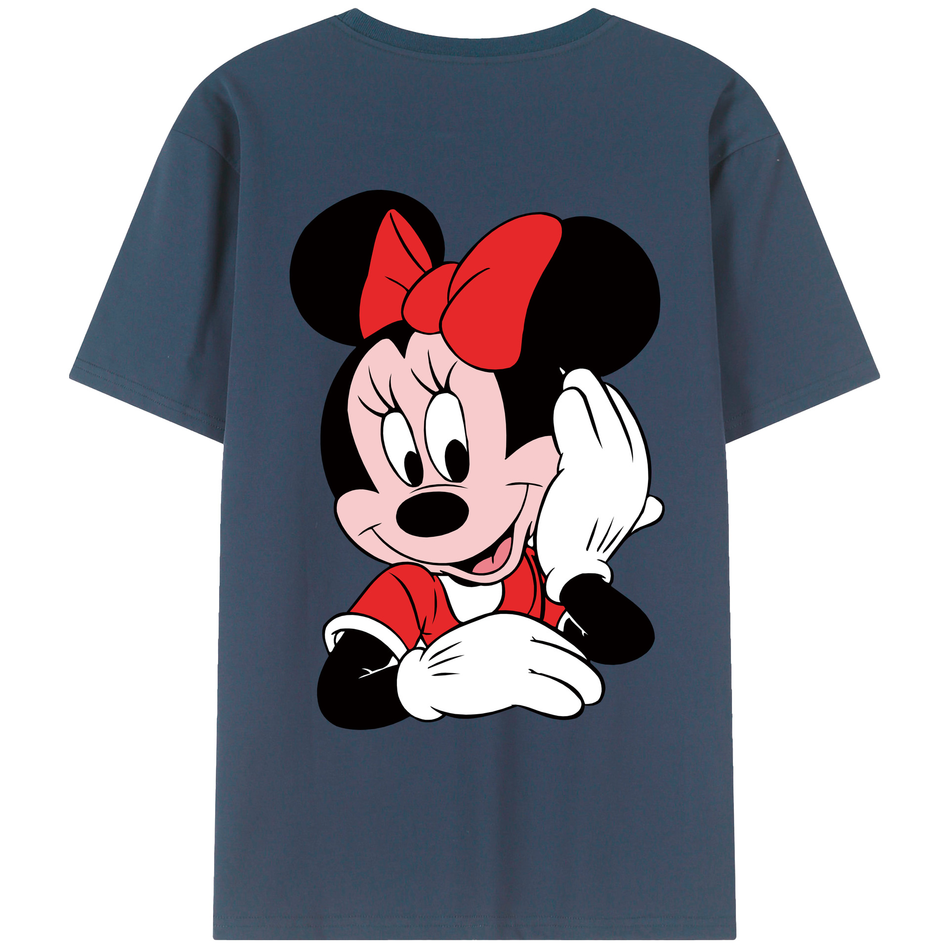 ミッキーマウス Mickey Mouse 綿100％ メンズ半袖Tシャツ（バックプリント） 通気性