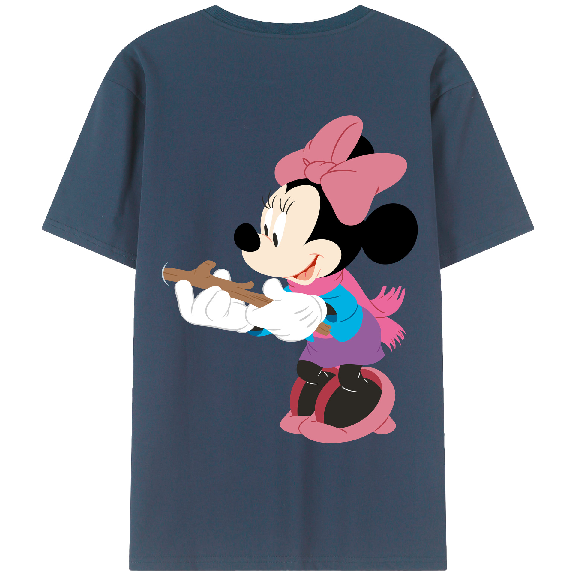 ミッキーマウス Mickey Mouse 綿100％ メンズ半袖Tシャツ（バックプリント） 通気性