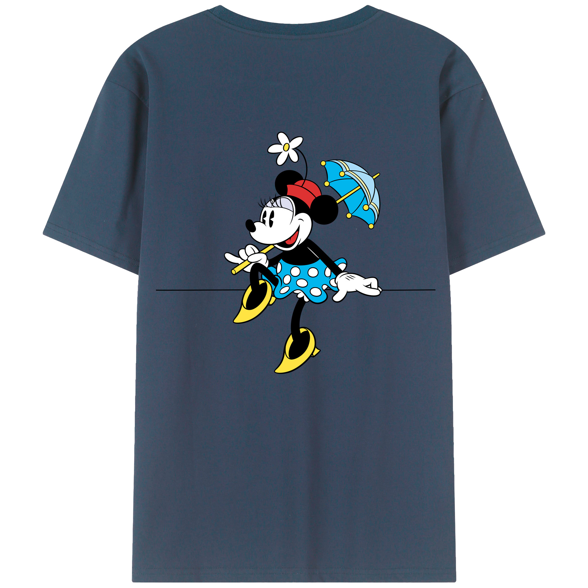 ミッキーマウス Mickey Mouse 綿100％ メンズ半袖Tシャツ（バックプリント） 通気性