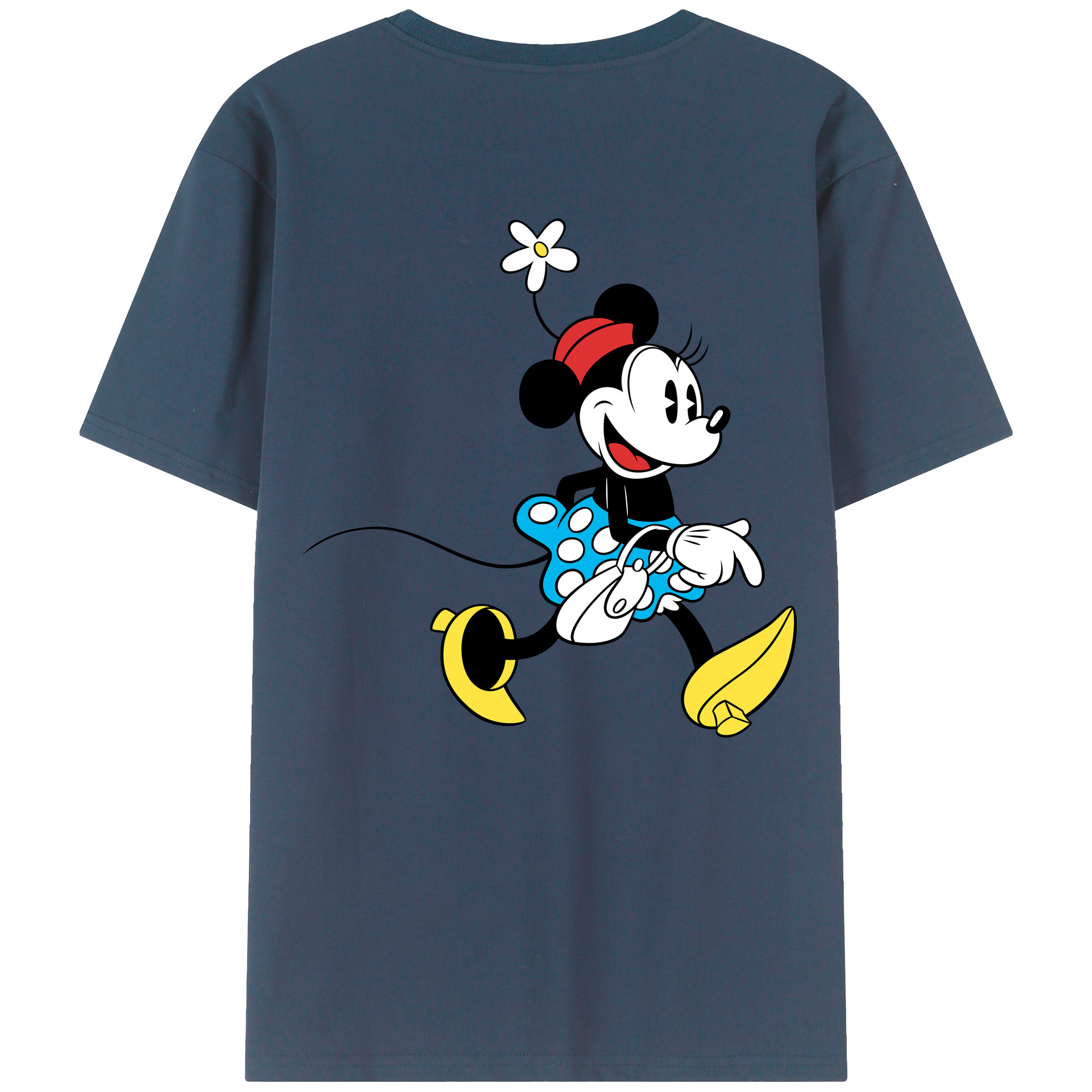 ミッキーマウス Mickey Mouse 綿100％ メンズ半袖Tシャツ（バックプリント） 通気性
