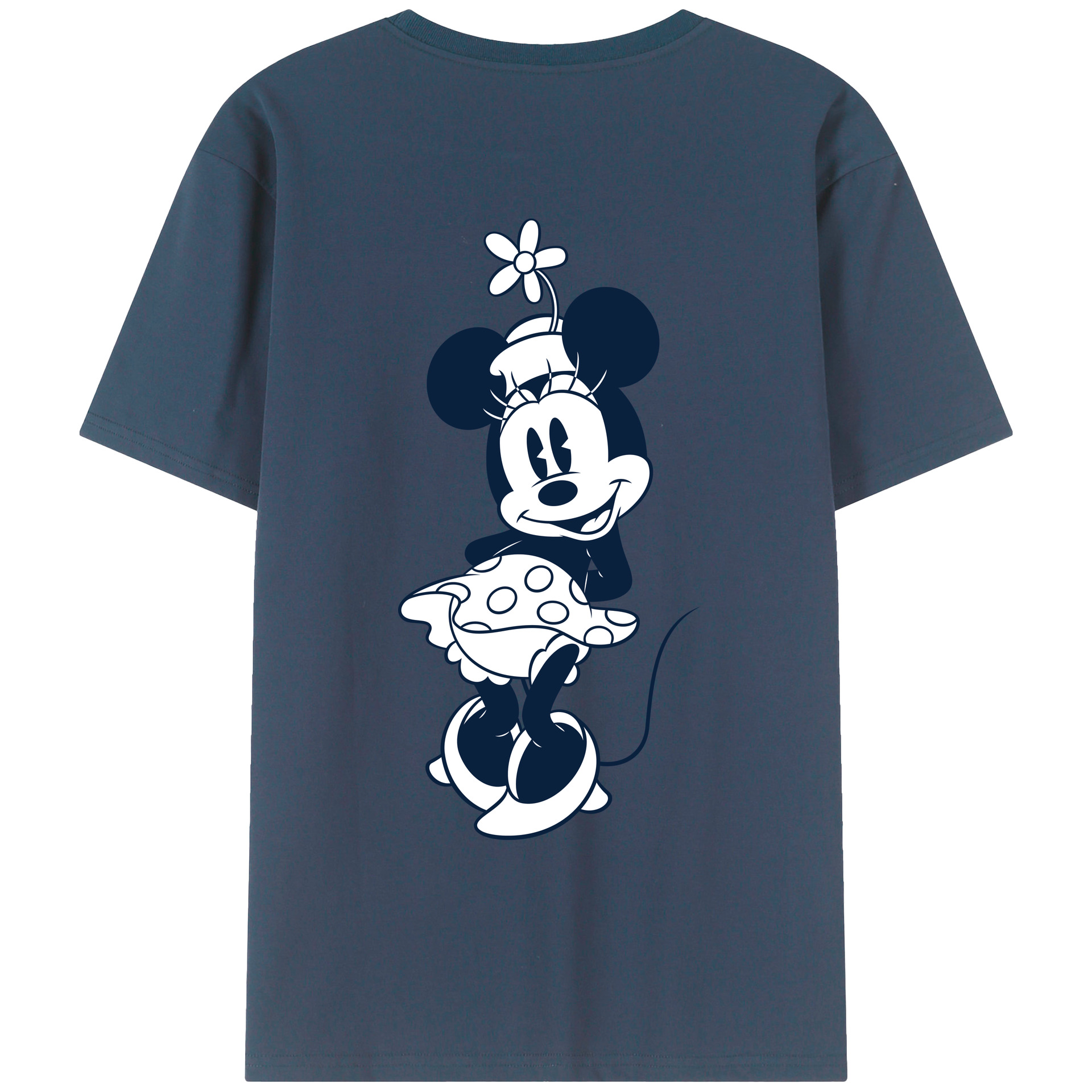 ミッキーマウス Mickey Mouse 綿100％ メンズ半袖Tシャツ（バックプリント） 通気性