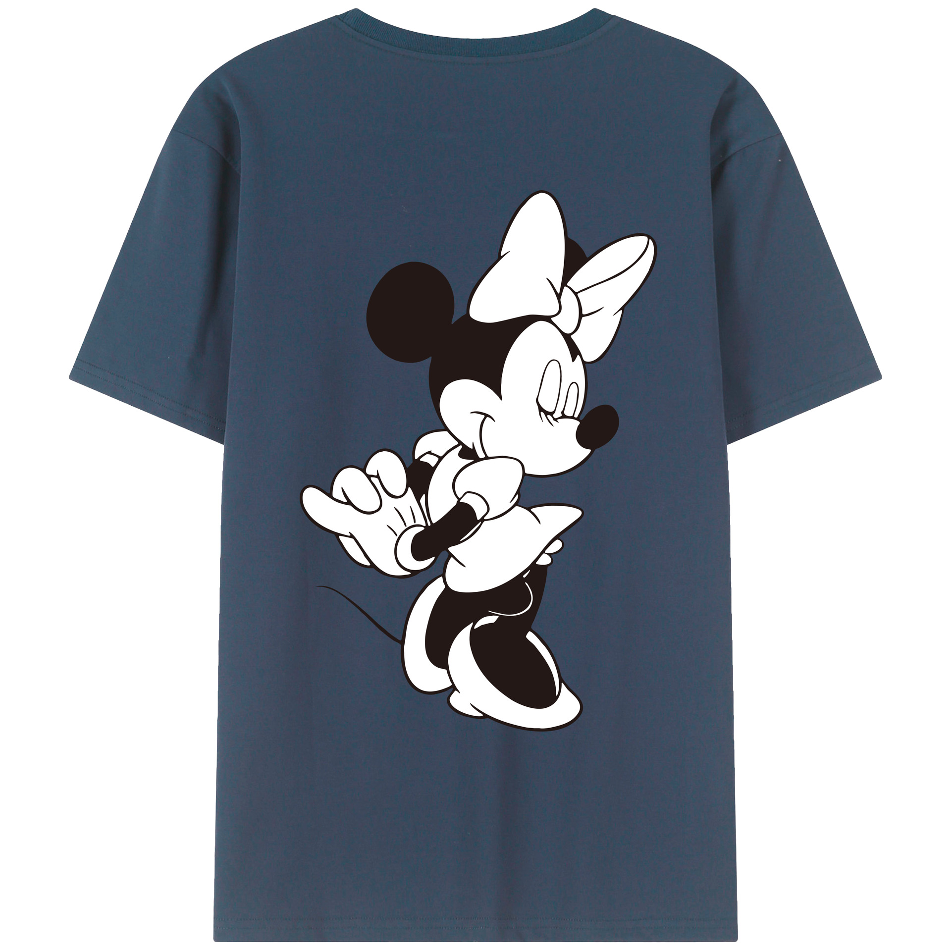 ミッキーマウス Mickey Mouse 綿100％ メンズ半袖Tシャツ（バックプリント） 通気性