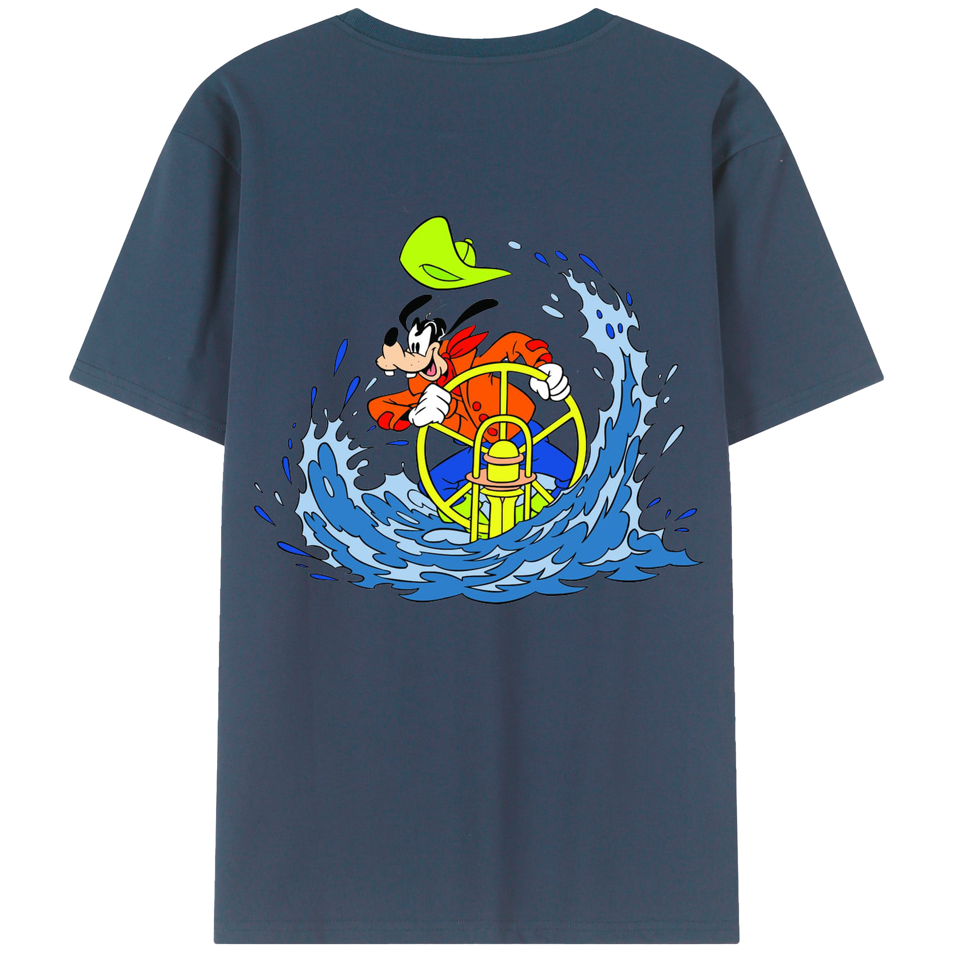 ミッキーマウス Mickey Mouse 綿100％ メンズ半袖Tシャツ（バックプリント） 通気性