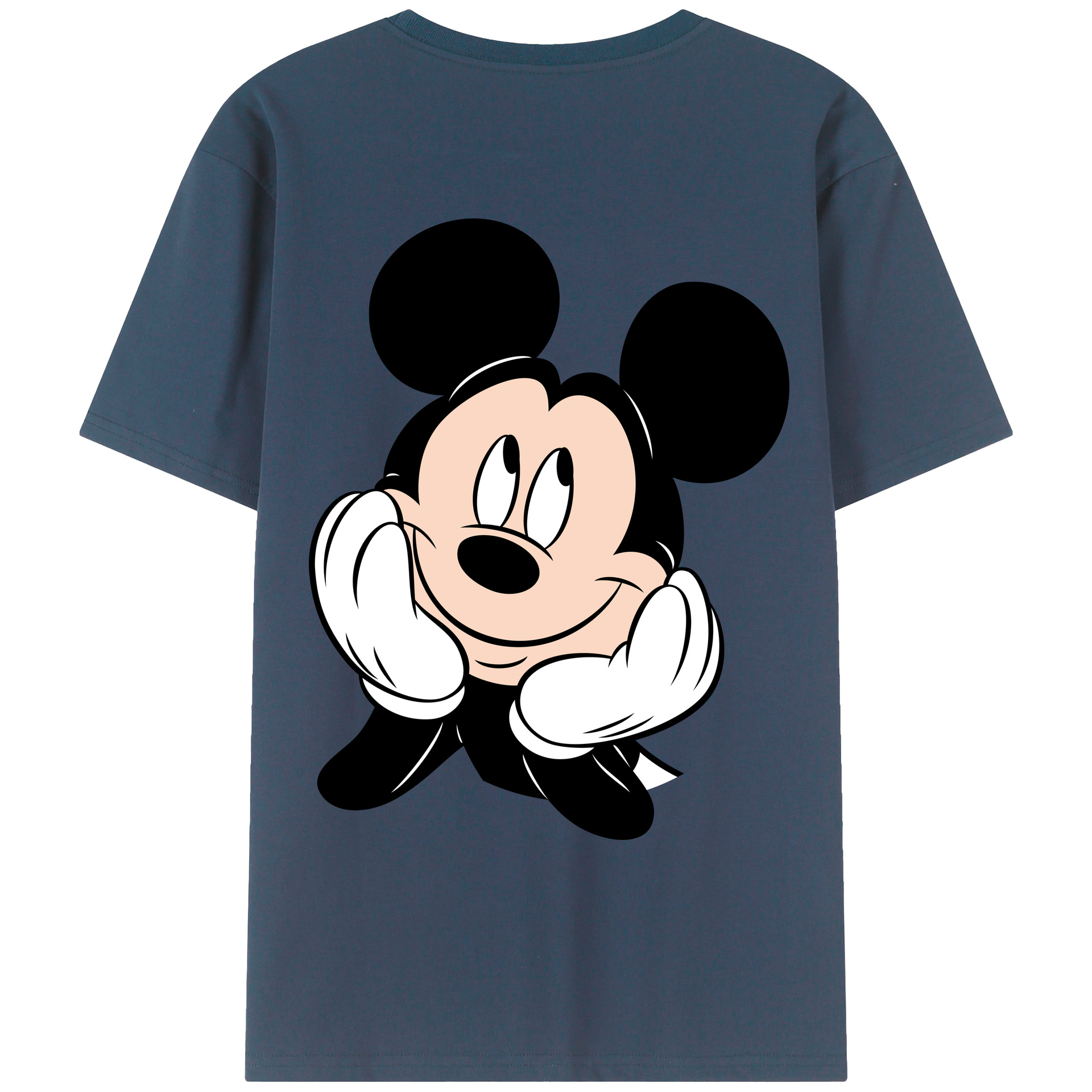 ミッキーマウス Mickey Mouse 綿100％ メンズ半袖Tシャツ（バックプリント） 通気性