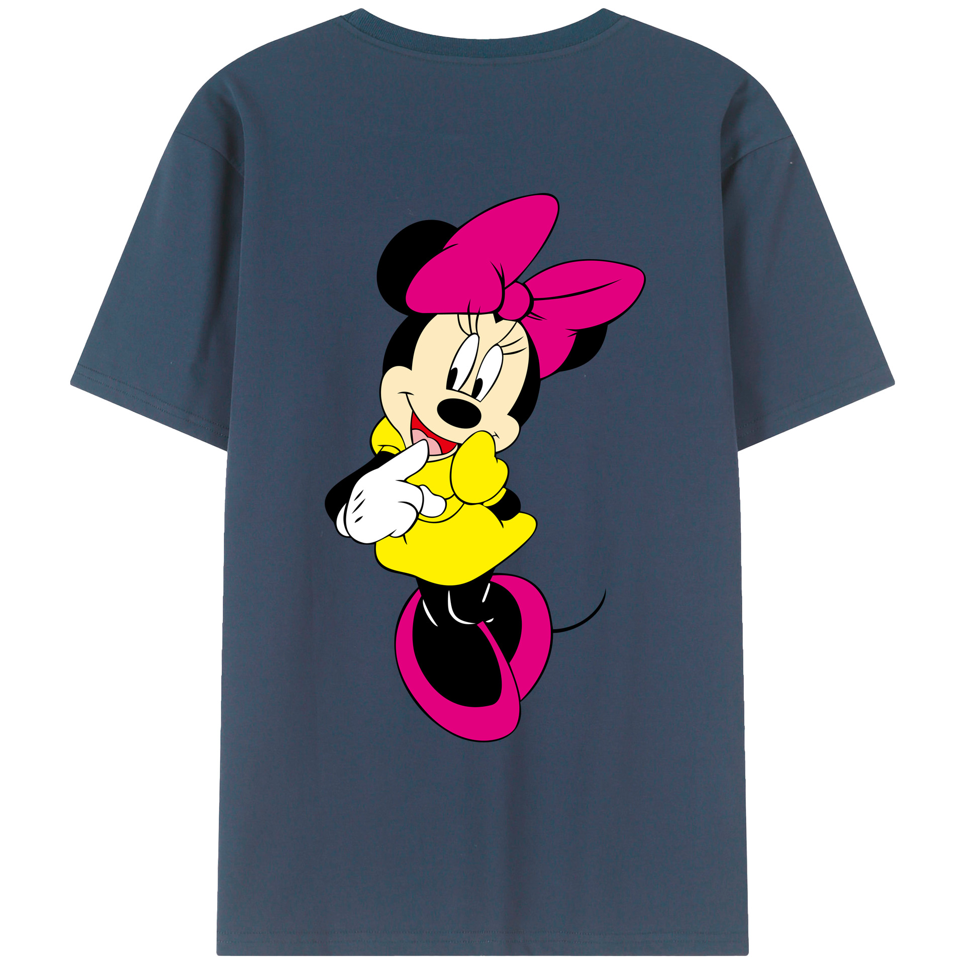 ミッキーマウス Mickey Mouse 綿100％ メンズ半袖Tシャツ（バックプリント） 通気性
