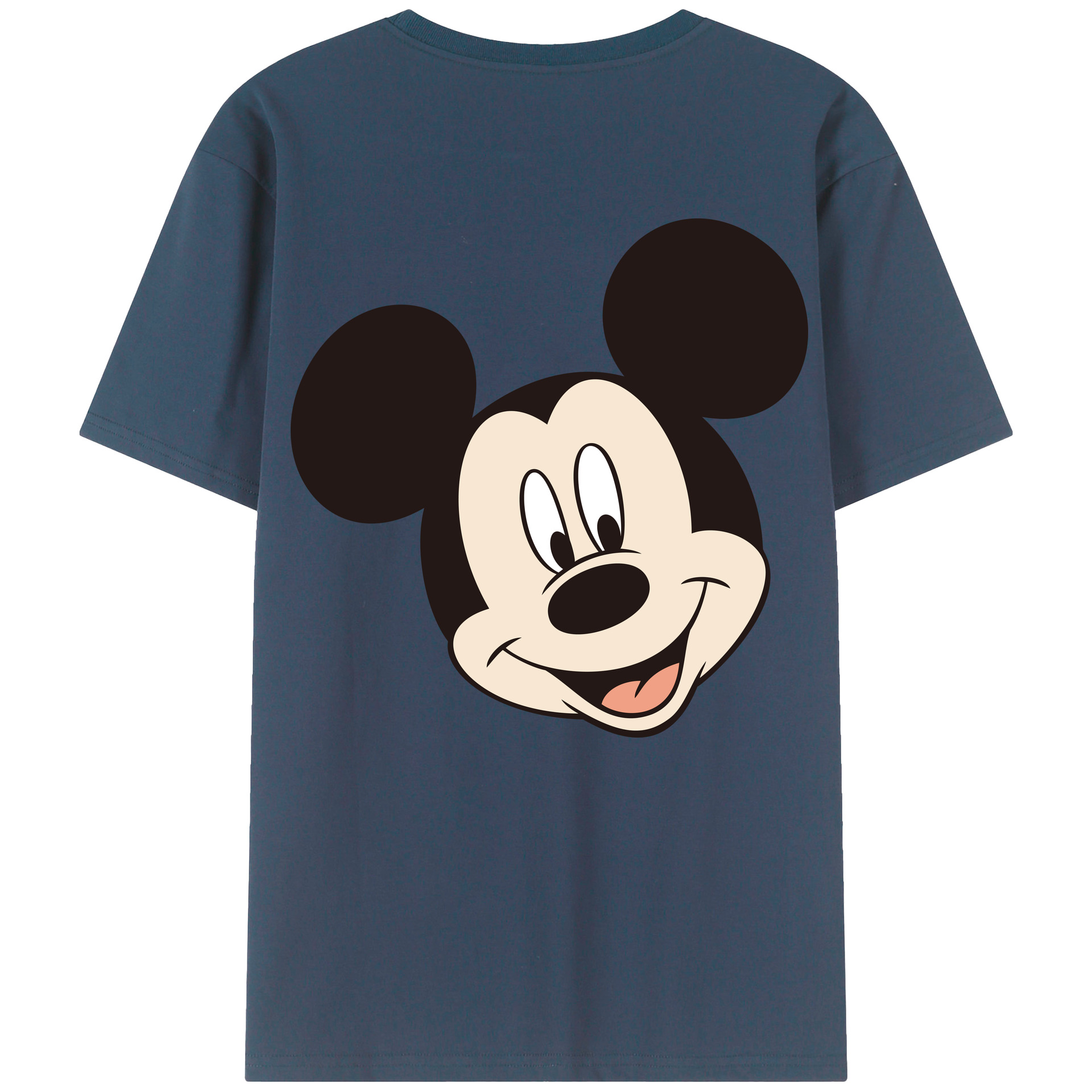 ミッキーマウス Mickey Mouse 綿100％ メンズ半袖Tシャツ（バックプリント） 通気性