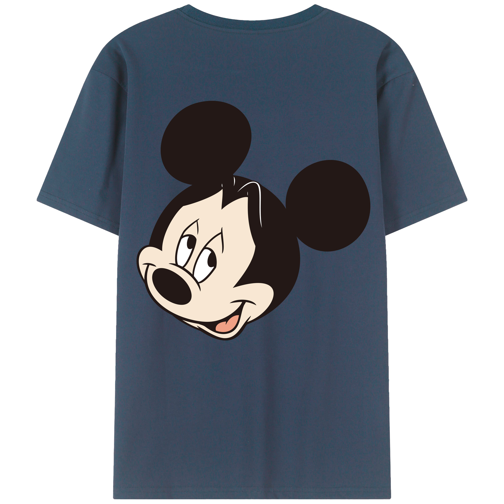 ミッキーマウス Mickey Mouse 綿100％ メンズ半袖Tシャツ（バックプリント） 通気性