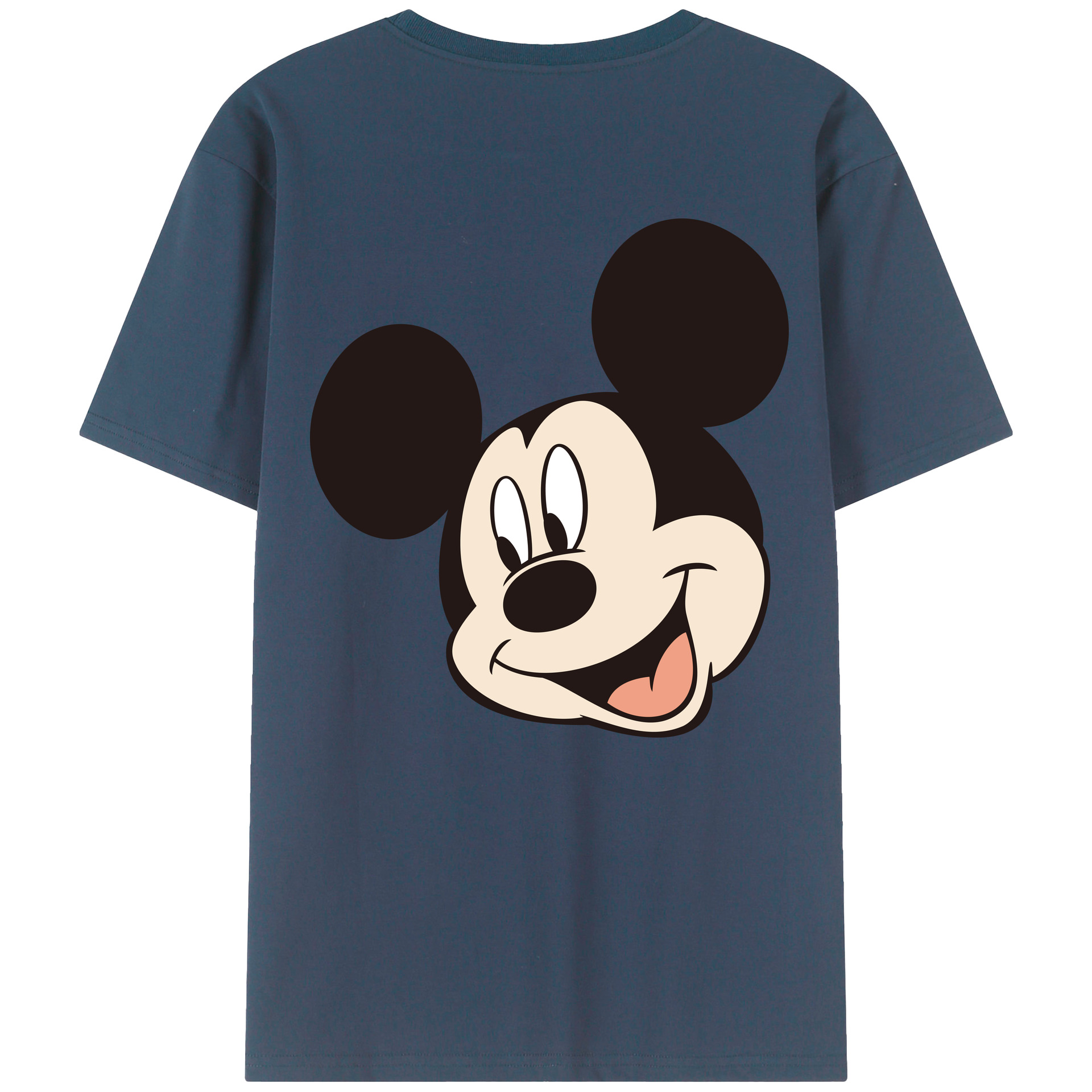 ミッキーマウス Mickey Mouse 綿100％ メンズ半袖Tシャツ（バックプリント） 通気性