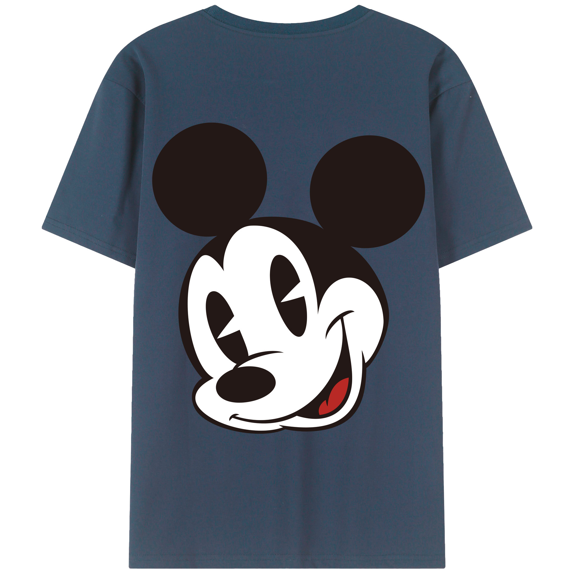 ミッキーマウス Mickey Mouse 綿100％ メンズ半袖Tシャツ（バックプリント） 通気性