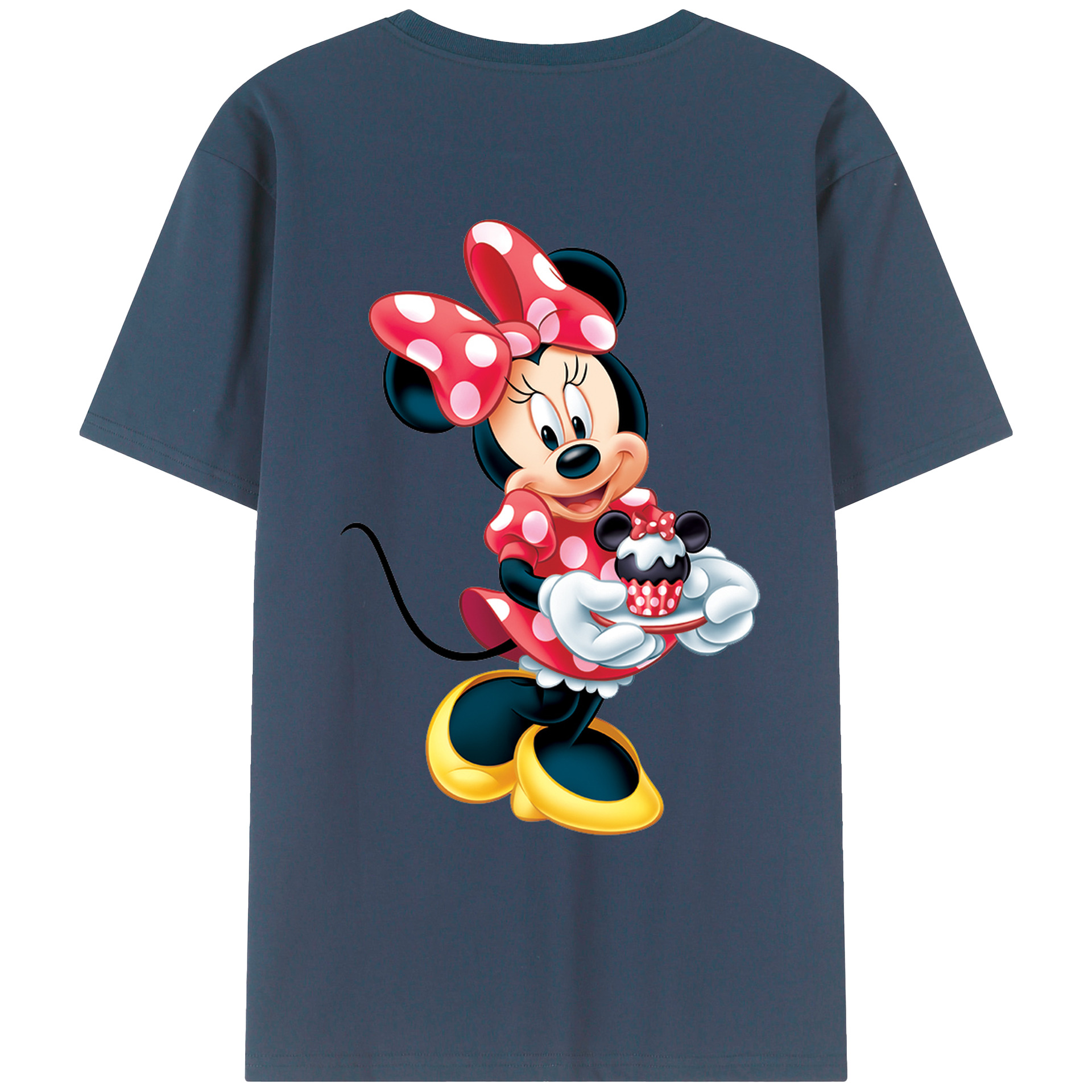 ミッキーマウス Mickey Mouse 綿100％ メンズ半袖Tシャツ（バックプリント） 通気性