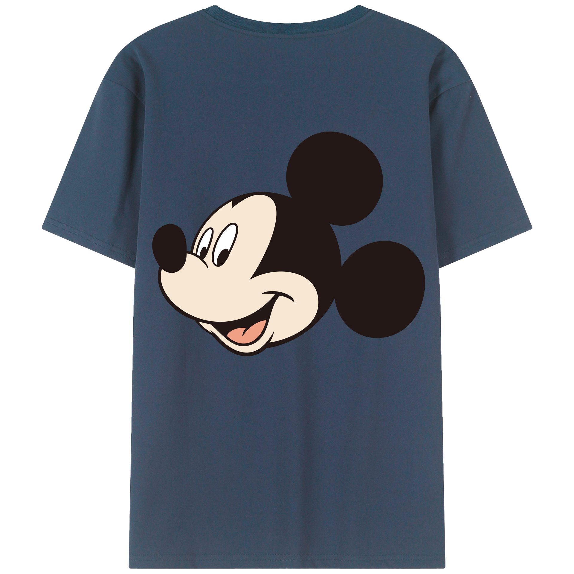 ミッキーマウス Mickey Mouse 綿100％ メンズ半袖Tシャツ（バックプリント） 通気性