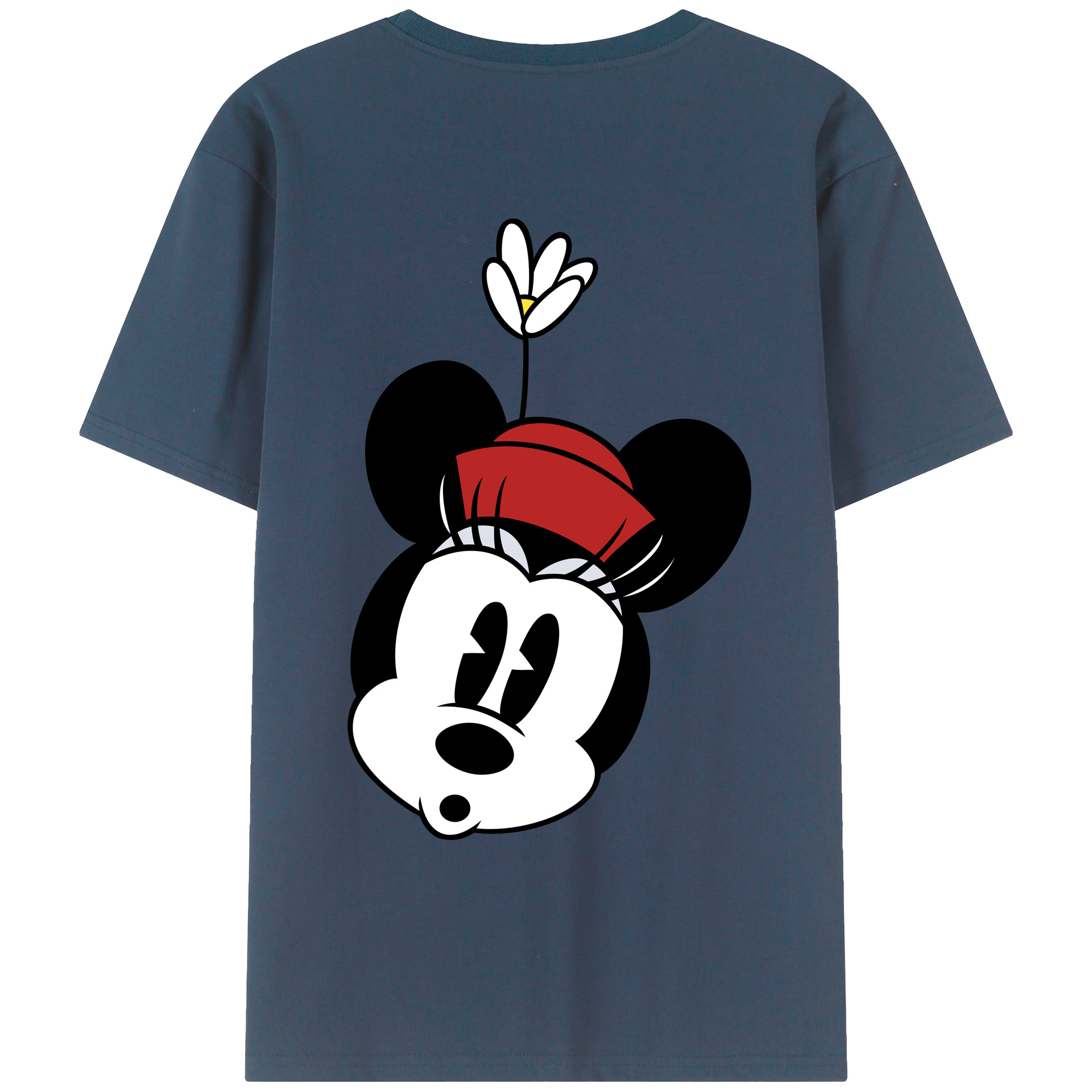 ミッキーマウス Mickey Mouse 綿100％ メンズ半袖Tシャツ（バックプリント） 通気性