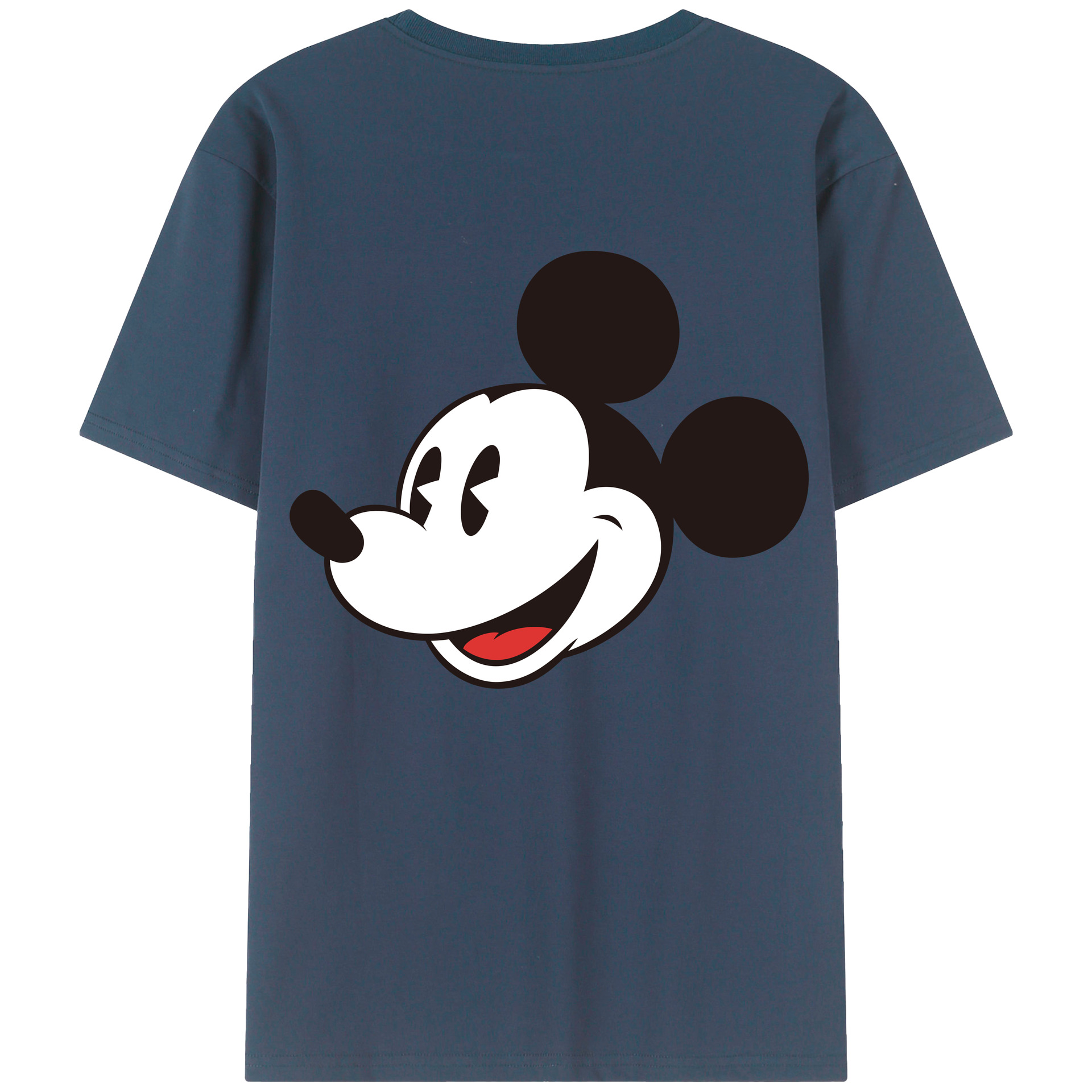 ミッキーマウス Mickey Mouse 綿100％ メンズ半袖Tシャツ（バックプリント） 通気性