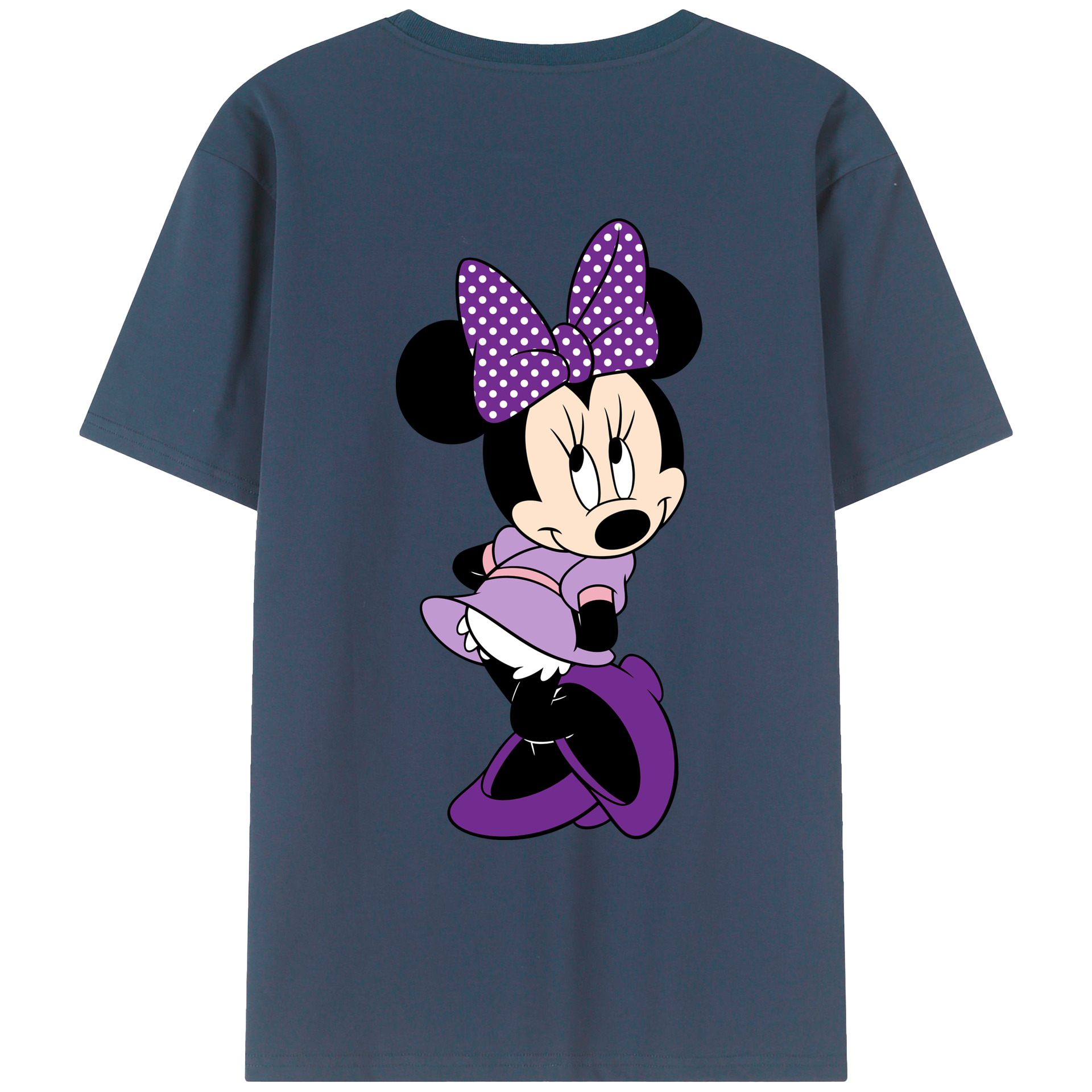 ミッキーマウス Mickey Mouse 綿100％ メンズ半袖Tシャツ（バックプリント） 通気性