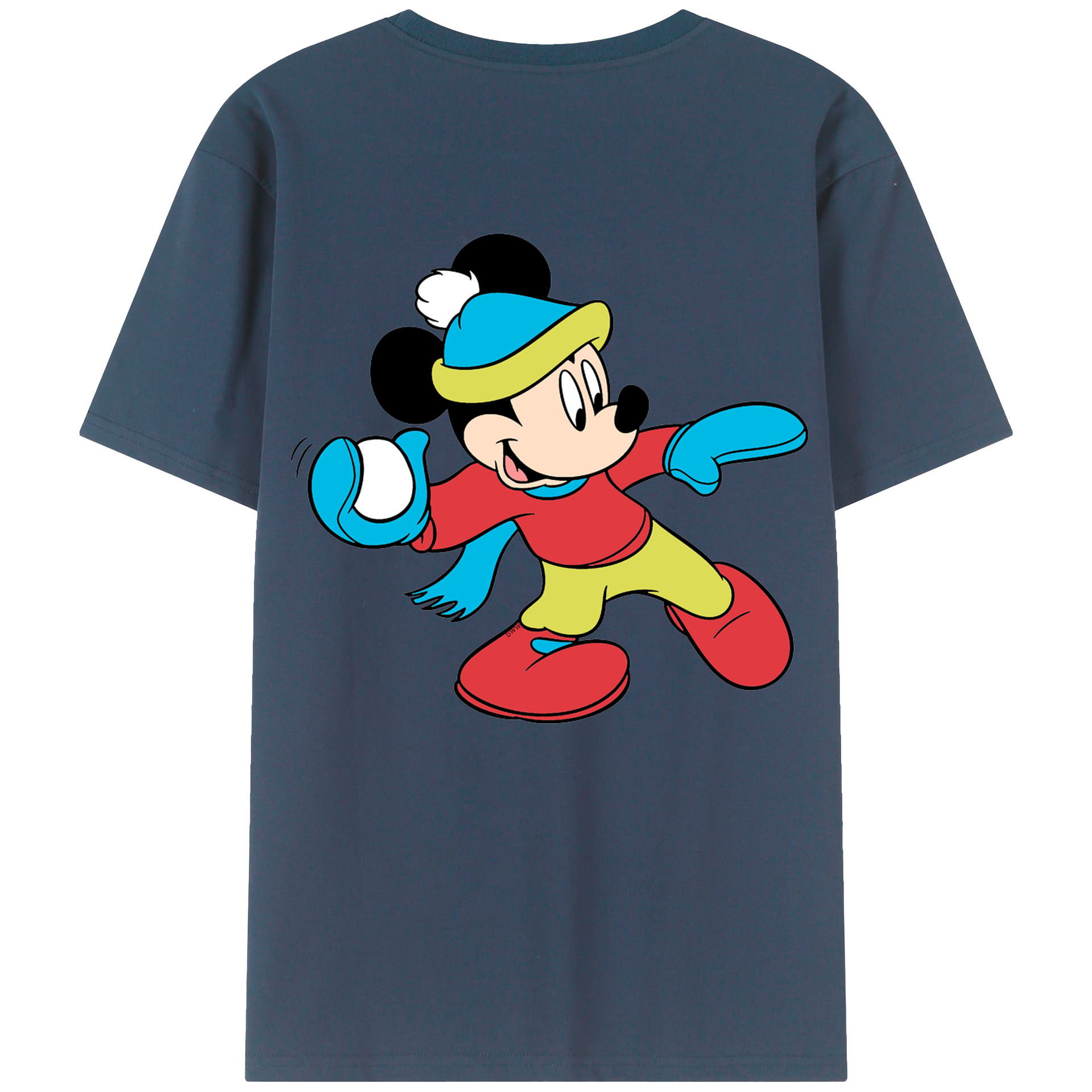 ミッキーマウス Mickey Mouse 綿100％ メンズ半袖Tシャツ（バックプリント） 通気性