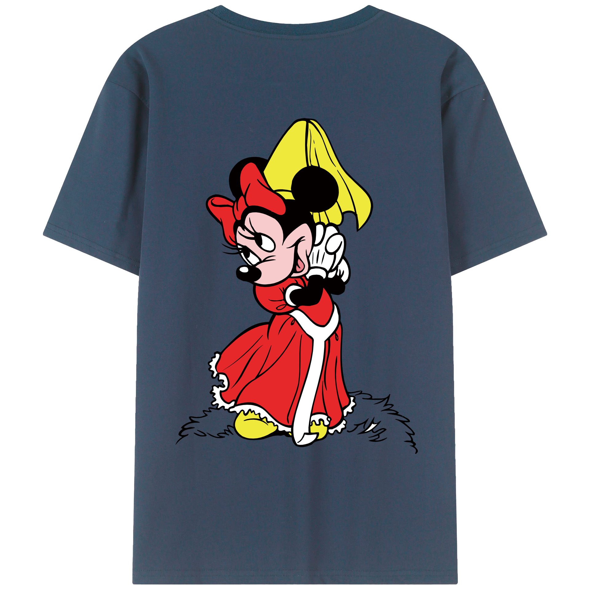 ミッキーマウス Mickey Mouse 綿100％ メンズ半袖Tシャツ（バックプリント） 通気性