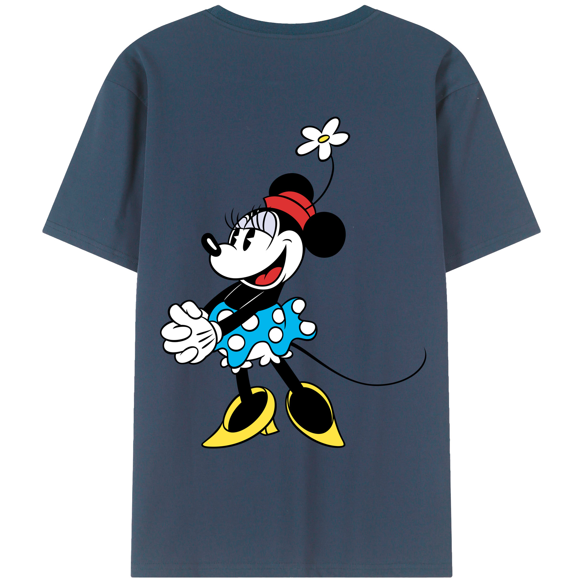 ミッキーマウス Mickey Mouse 綿100％ メンズ半袖Tシャツ（バックプリント） 通気性