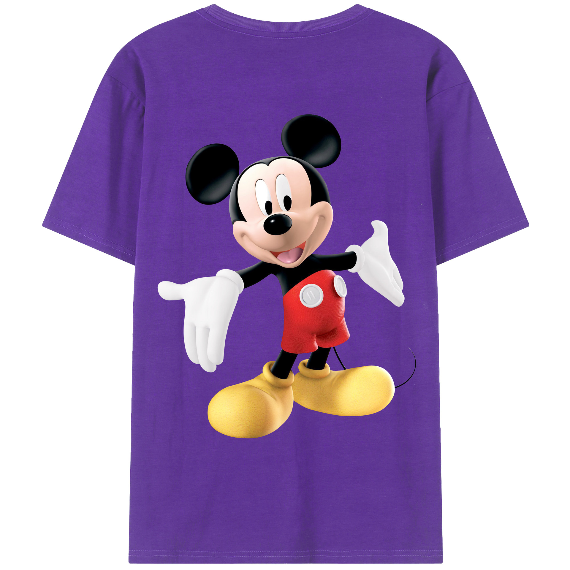 （画像用） ミッキーマウス Mickey Mouse 綿100％ メンズ半袖Tシャツ（バックプリント） 通気性