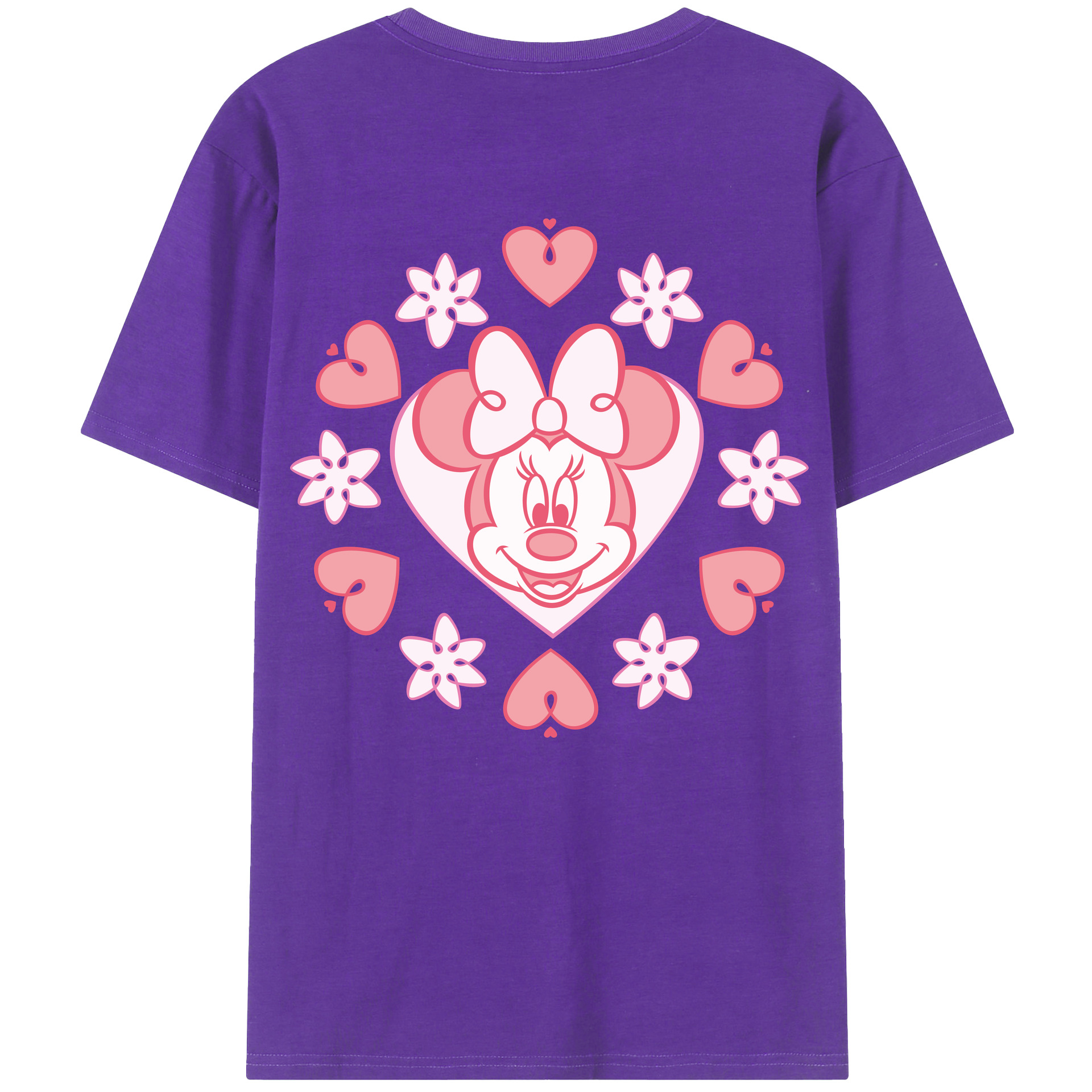 ミッキーマウス Mickey Mouse 綿100％ メンズ半袖Tシャツ（バックプリント） 通気性