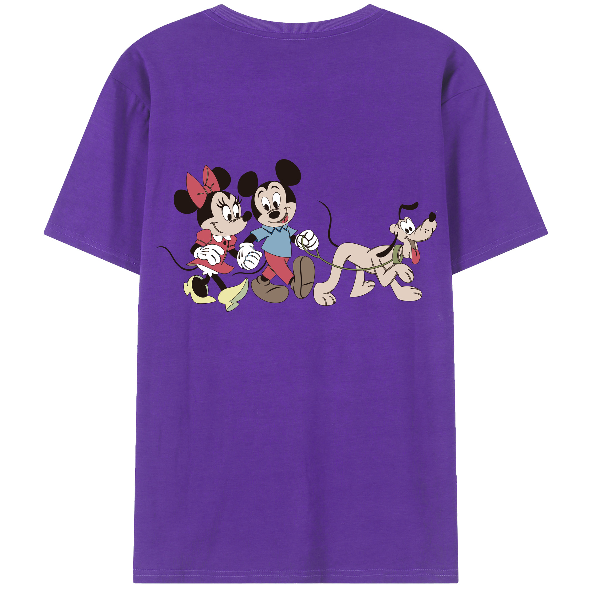 ミッキーマウス Mickey Mouse 綿100％ メンズ半袖Tシャツ（バックプリント） 通気性