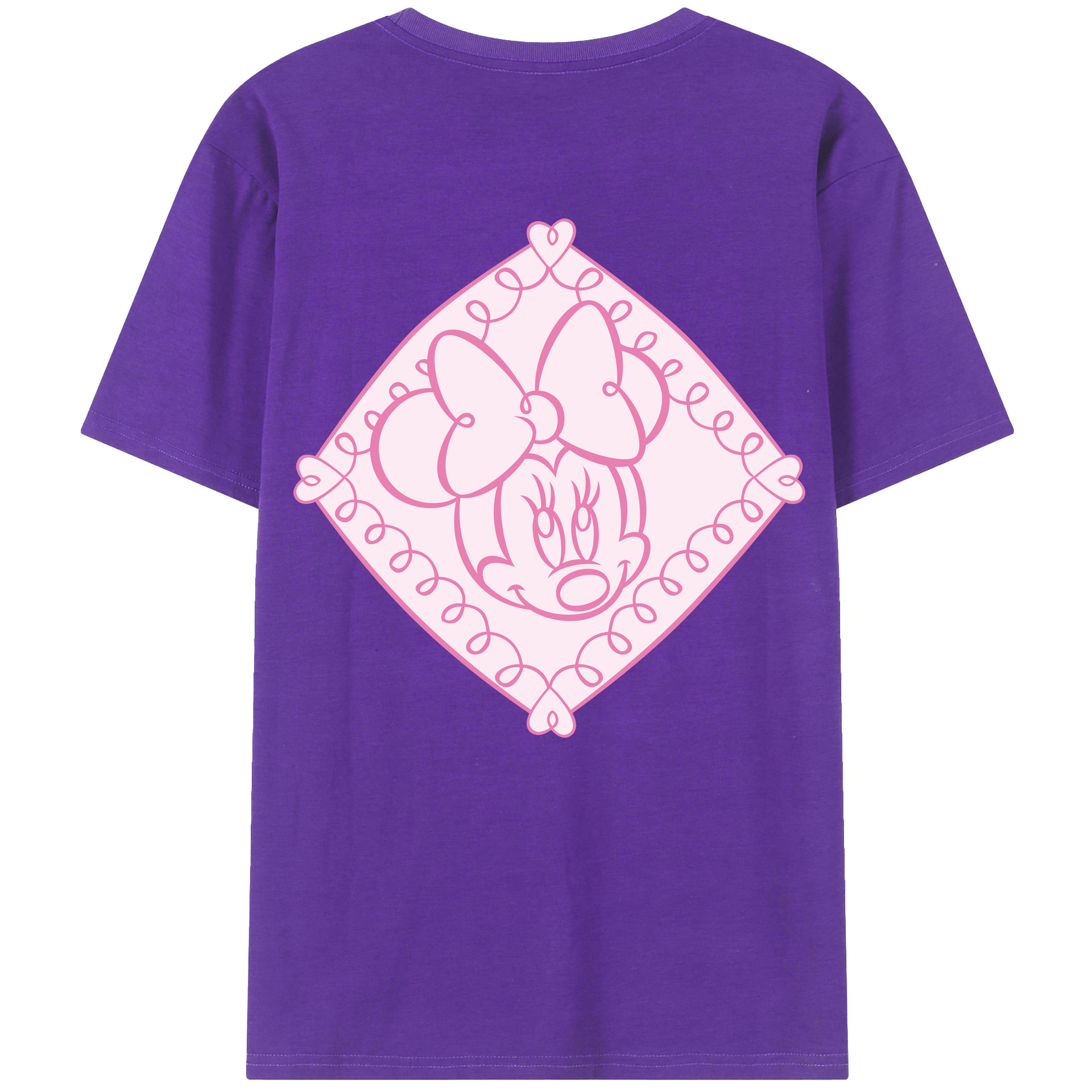 ミッキーマウス Mickey Mouse 綿100％ メンズ半袖Tシャツ（バックプリント） 通気性