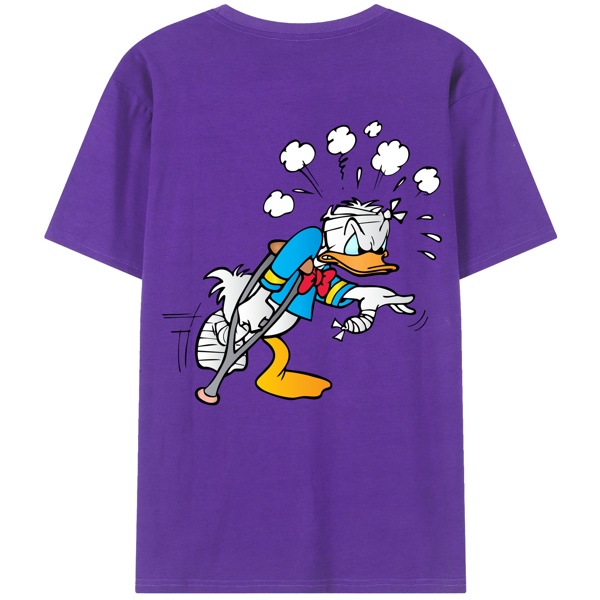 ミッキーマウス Mickey Mouse 綿100％ メンズ半袖Tシャツ（バックプリント） 通気性
