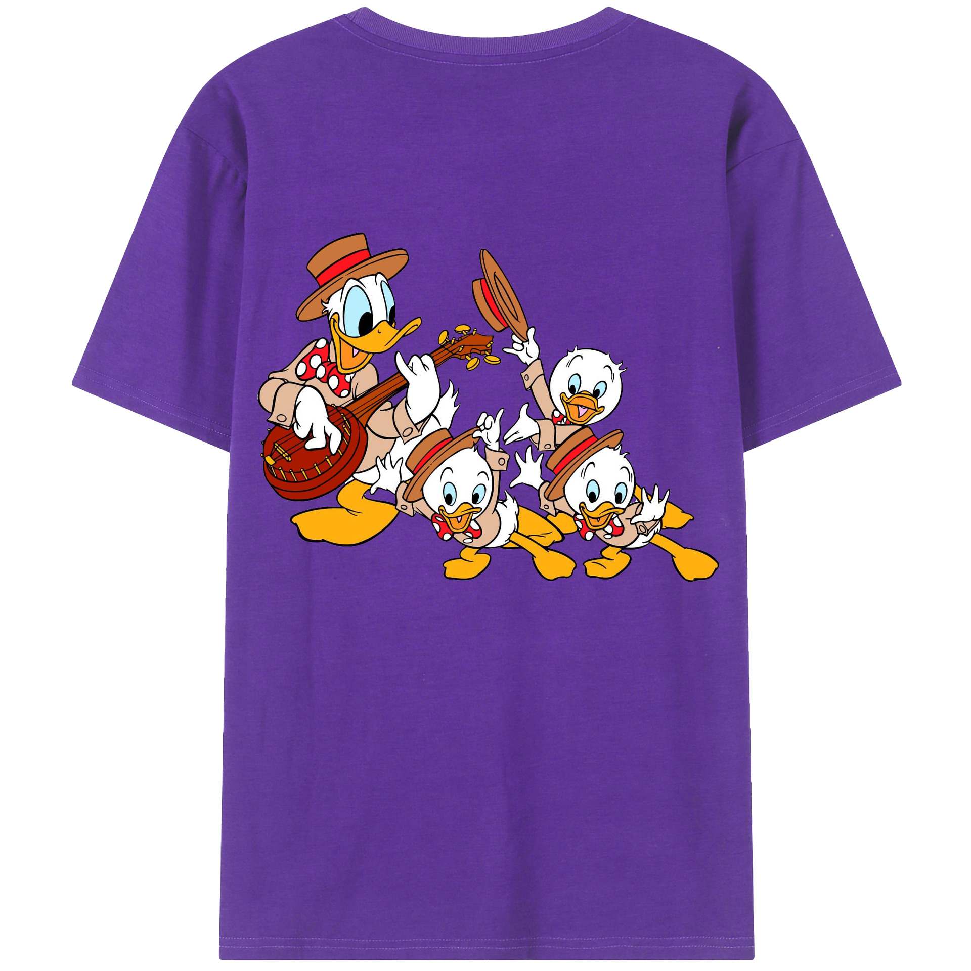 ミッキーマウス Mickey Mouse 綿100％ メンズ半袖Tシャツ（バックプリント） 通気性