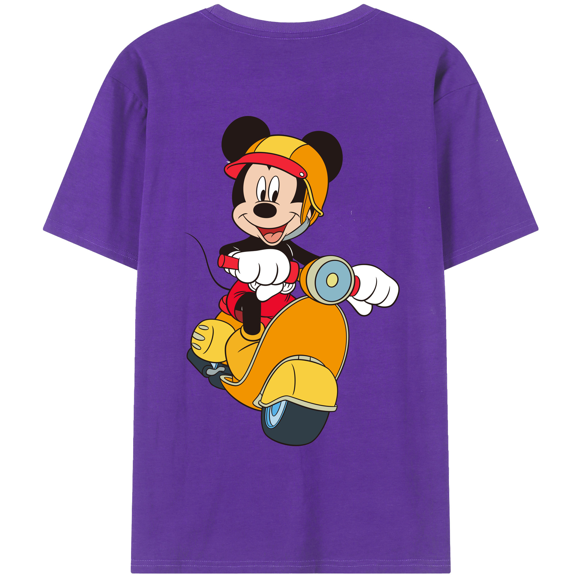 ミッキーマウス Mickey Mouse 綿100％ メンズ半袖Tシャツ（バックプリント） 通気性