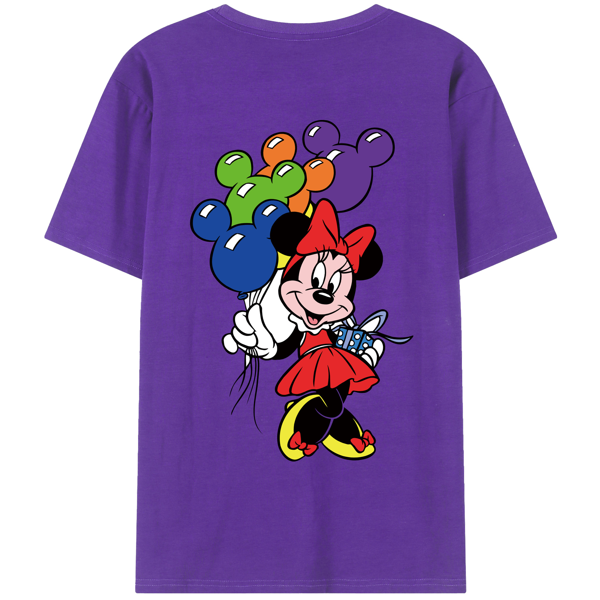 ミッキーマウス Mickey Mouse 綿100％ メンズ半袖Tシャツ（バックプリント） 通気性