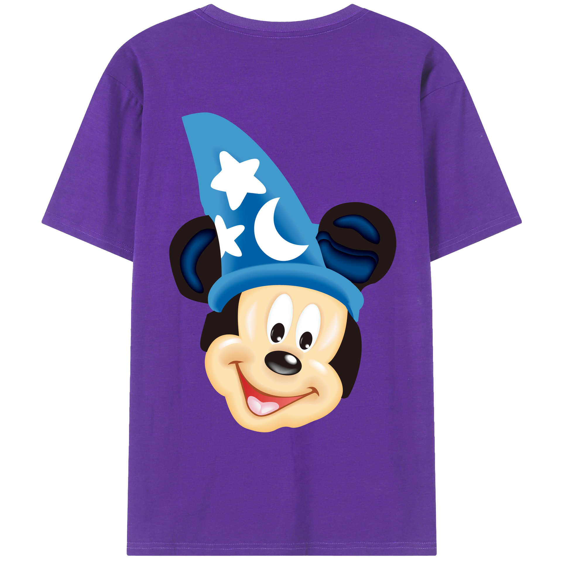 ミッキーマウス Mickey Mouse 綿100％ メンズ半袖Tシャツ（バックプリント） 通気性