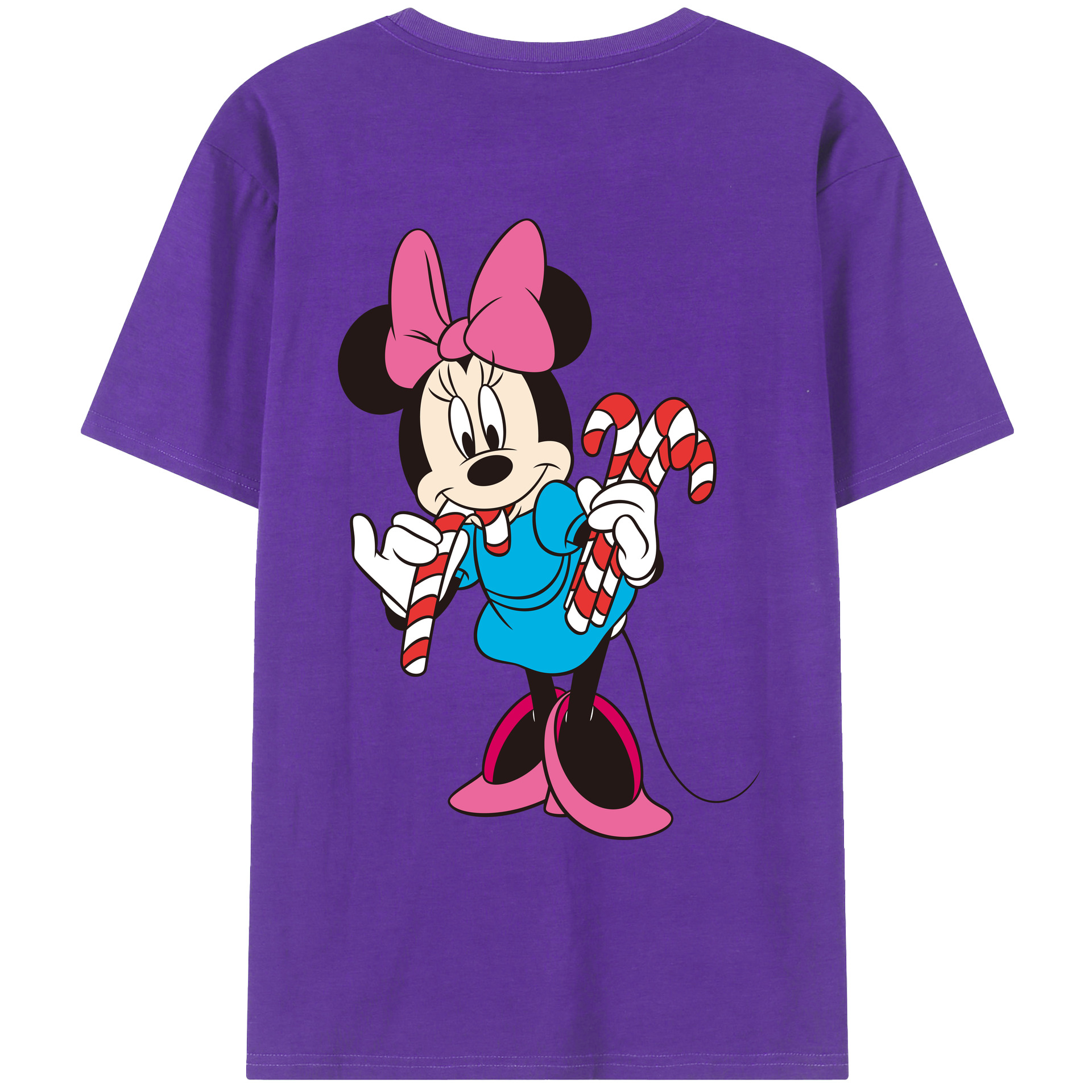ミッキーマウス Mickey Mouse 綿100％ メンズ半袖Tシャツ（バックプリント） 通気性