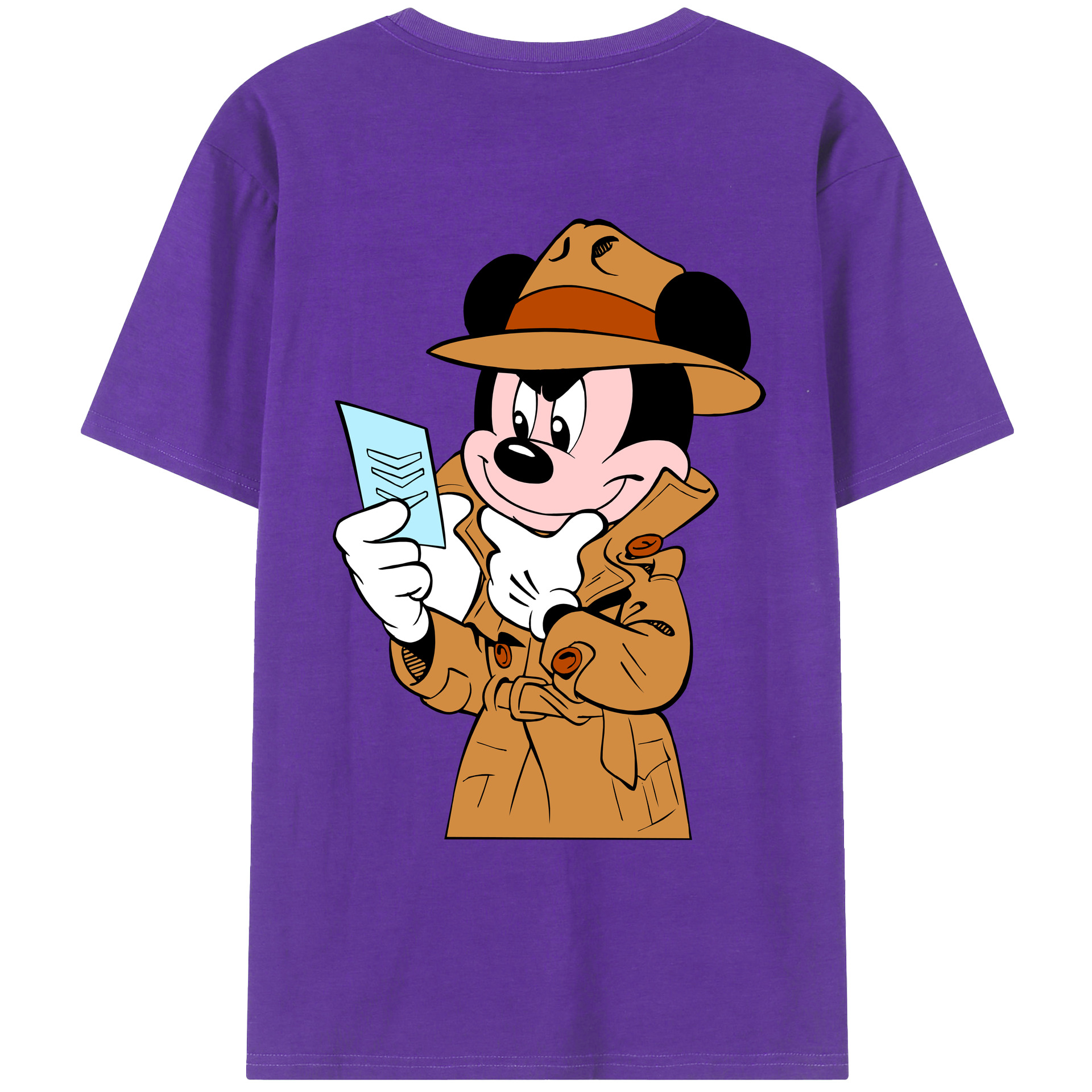 ミッキーマウス Mickey Mouse 綿100％ メンズ半袖Tシャツ（バックプリント） 通気性