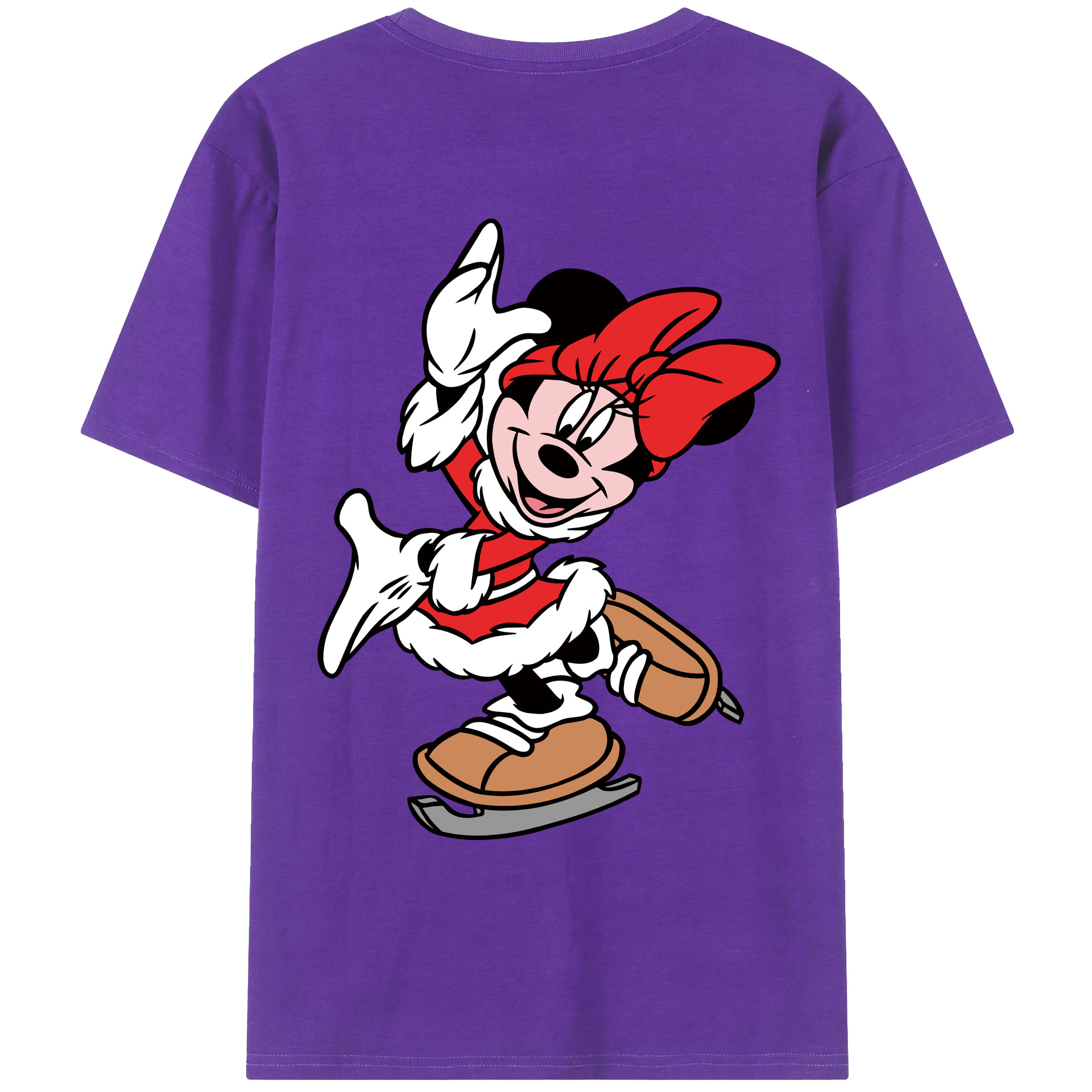 ミッキーマウス Mickey Mouse 綿100％ メンズ半袖Tシャツ（バックプリント） 通気性
