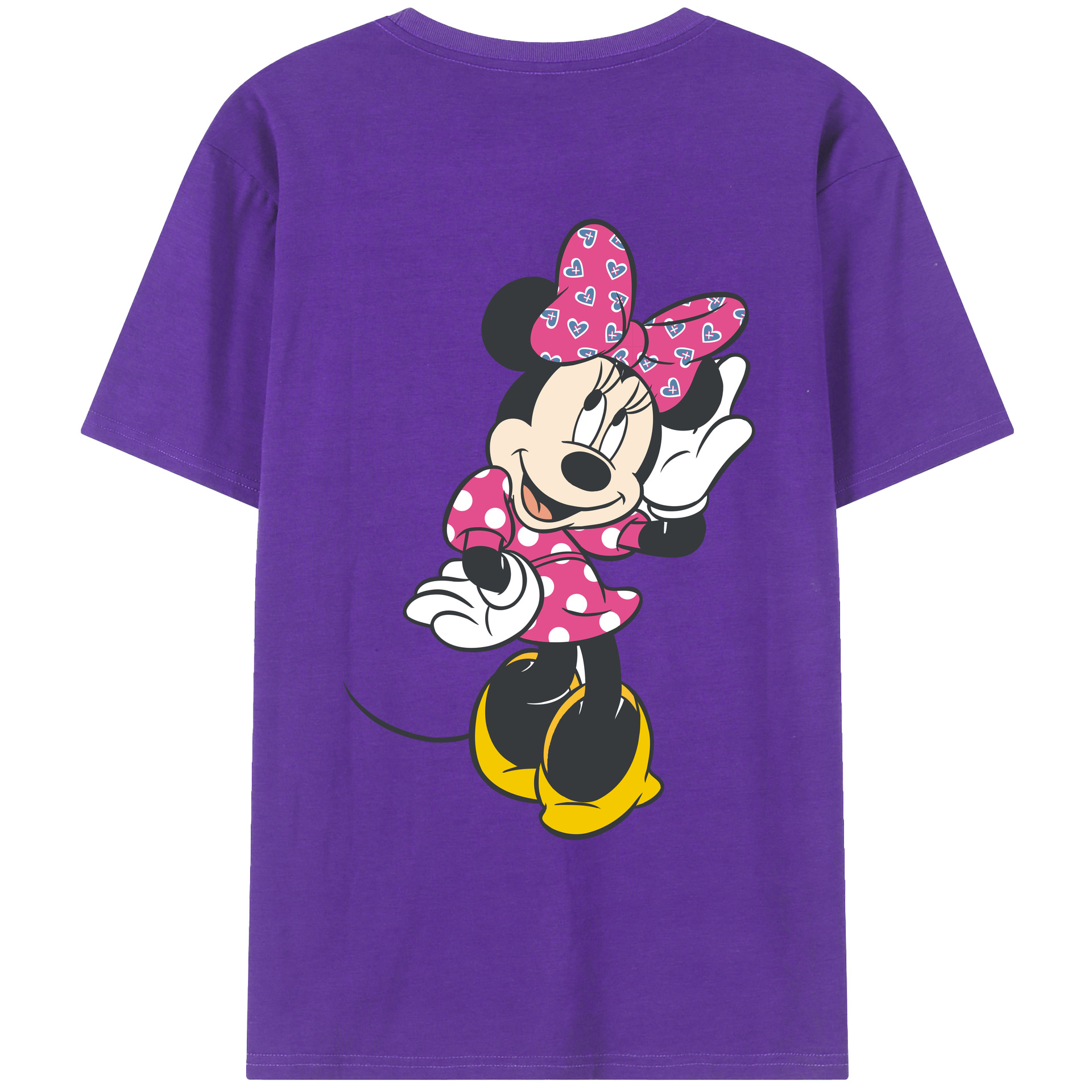 ミッキーマウス Mickey Mouse 綿100％ メンズ半袖Tシャツ（バックプリント） 通気性