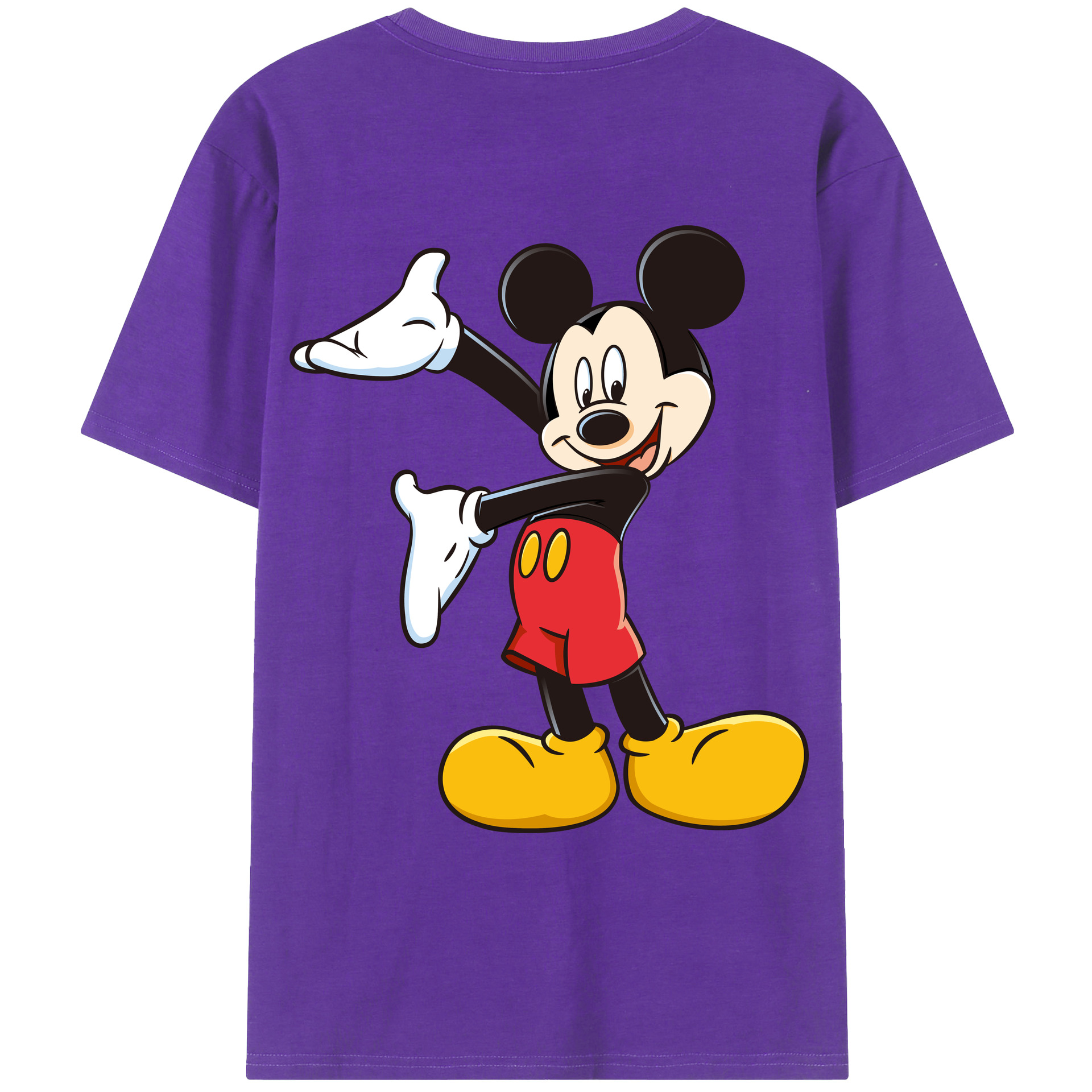 （画像用） ミッキーマウス Mickey Mouse 綿100％ メンズ半袖Tシャツ（バックプリント） 通気性