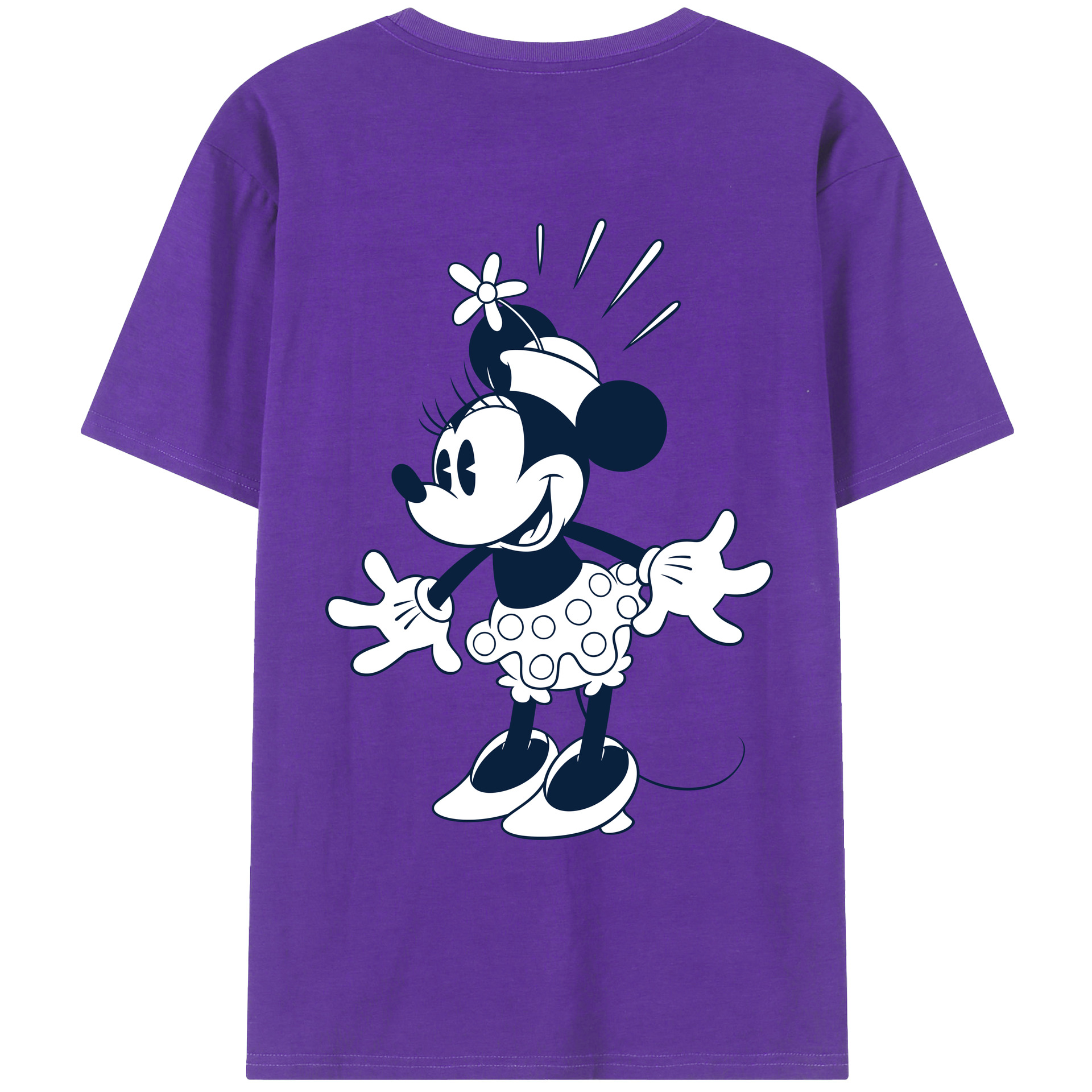 ミッキーマウス Mickey Mouse 綿100％ メンズ半袖Tシャツ（バックプリント） 通気性