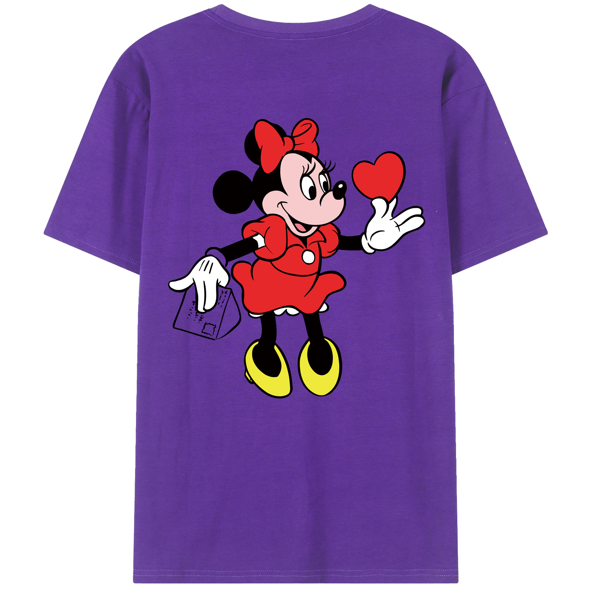 ミッキーマウス Mickey Mouse 綿100％ メンズ半袖Tシャツ（バックプリント） 通気性