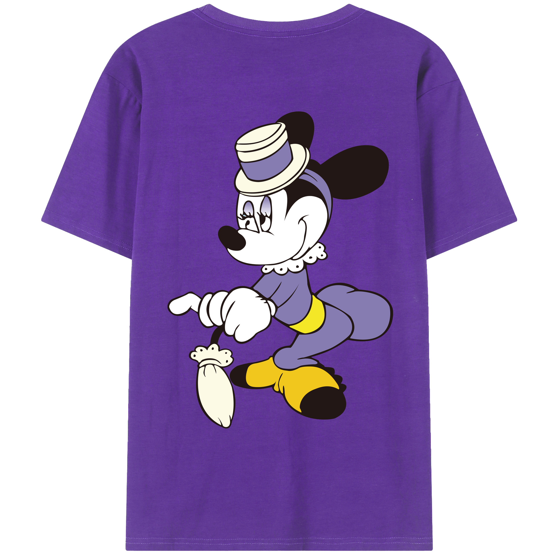 ミッキーマウス Mickey Mouse 綿100％ メンズ半袖Tシャツ（バックプリント） 通気性