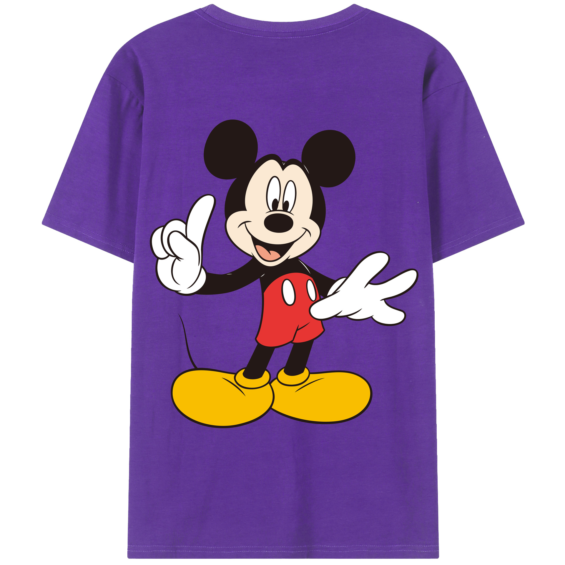 （画像用） ミッキーマウス Mickey Mouse 綿100％ メンズ半袖Tシャツ（バックプリント） 通気性