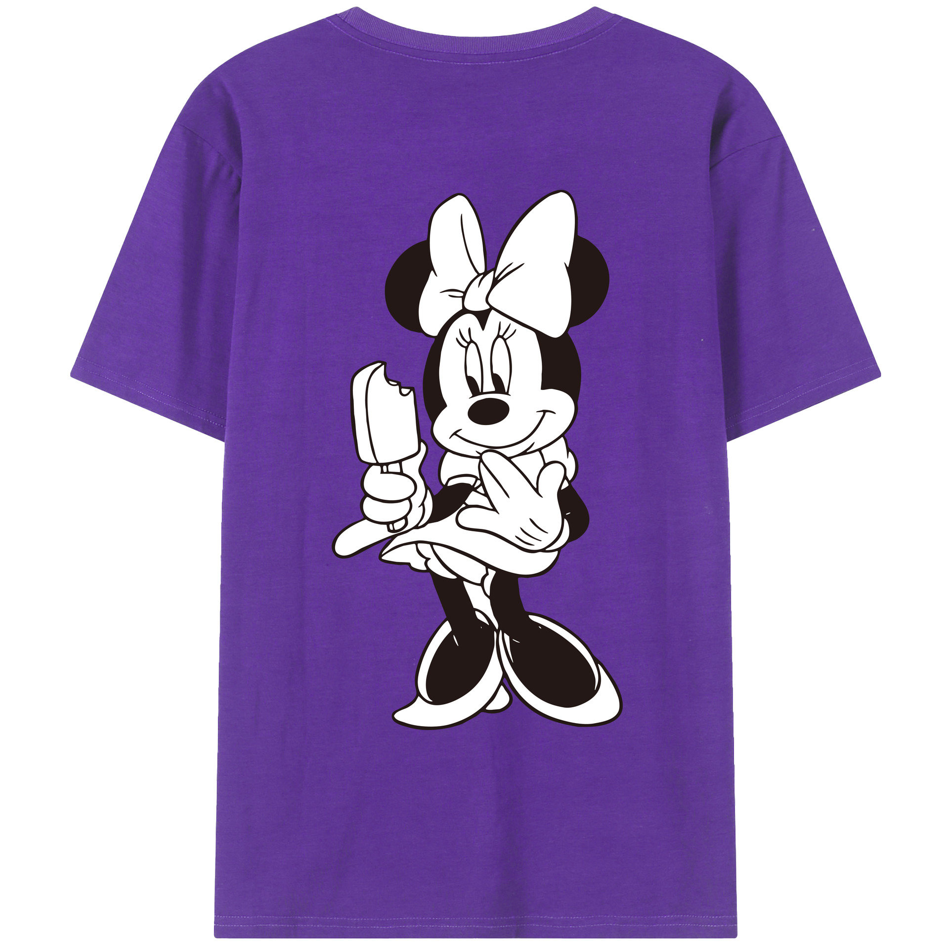 ミッキーマウス Mickey Mouse 綿100％ メンズ半袖Tシャツ（バックプリント） 通気性