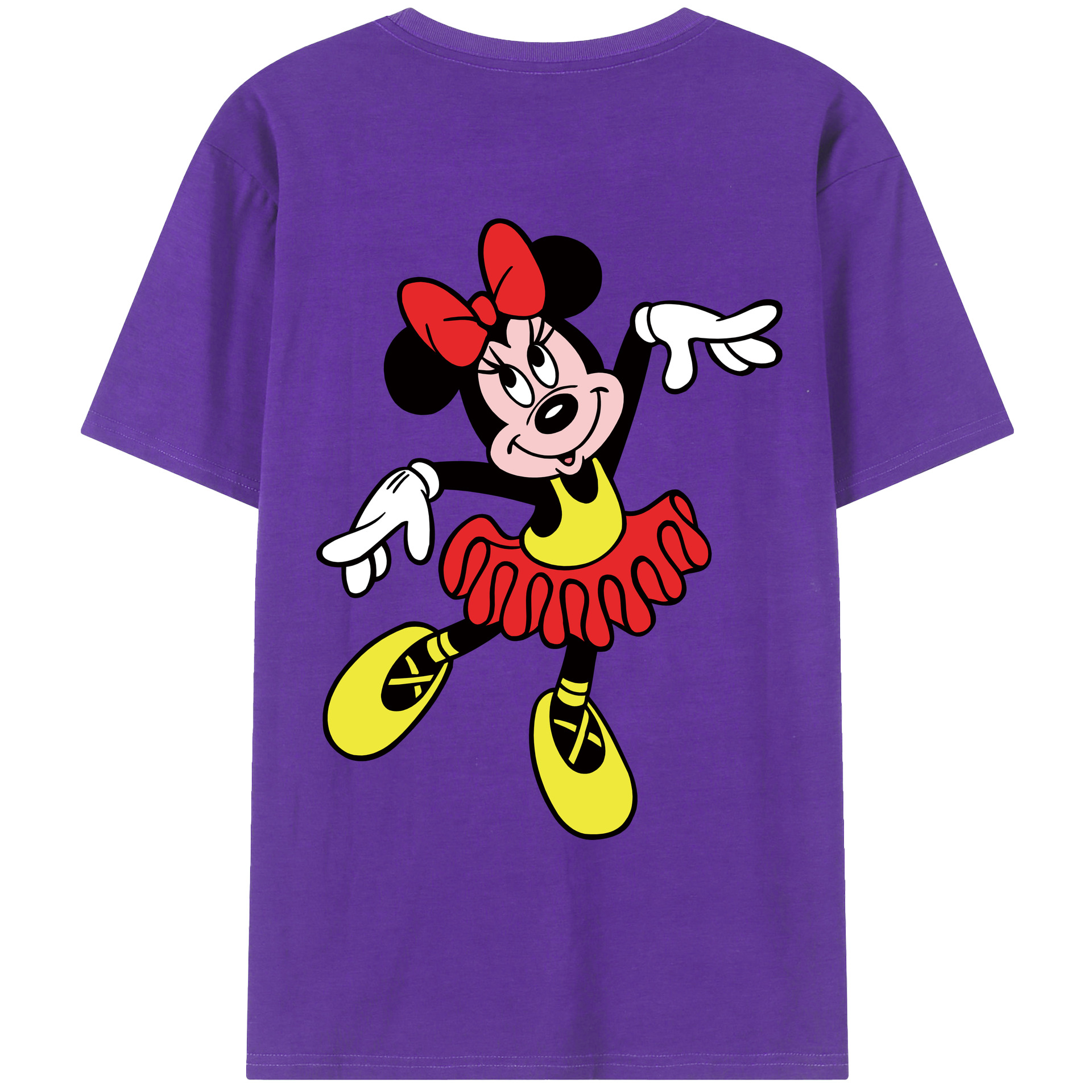 ミッキーマウス Mickey Mouse 綿100％ メンズ半袖Tシャツ（バックプリント） 通気性
