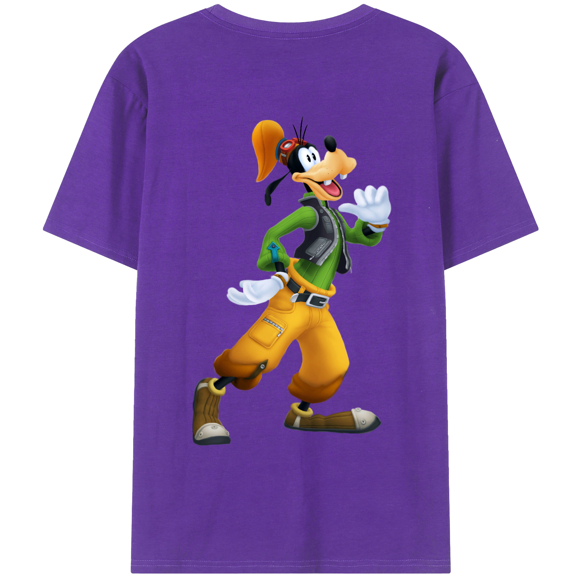 ミッキーマウス Mickey Mouse 綿100％ メンズ半袖Tシャツ（バックプリント） 通気性