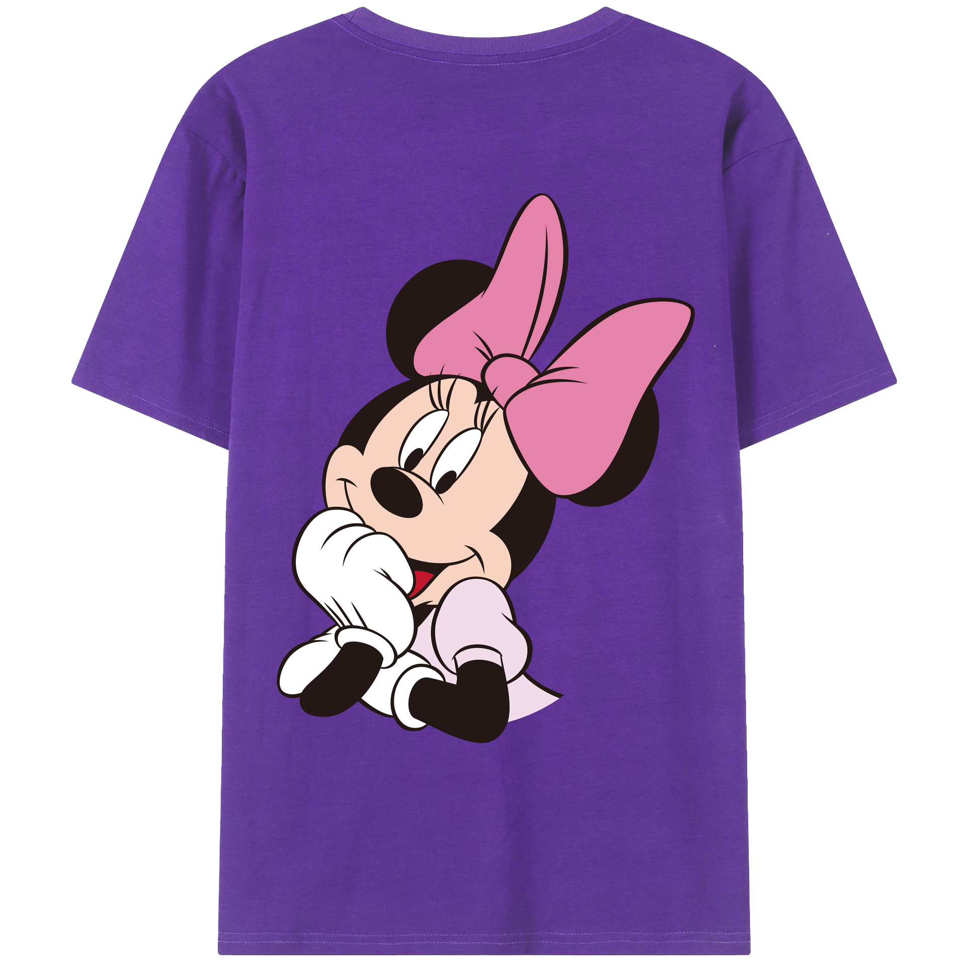 ミッキーマウス Mickey Mouse 綿100％ メンズ半袖Tシャツ（バックプリント） 通気性