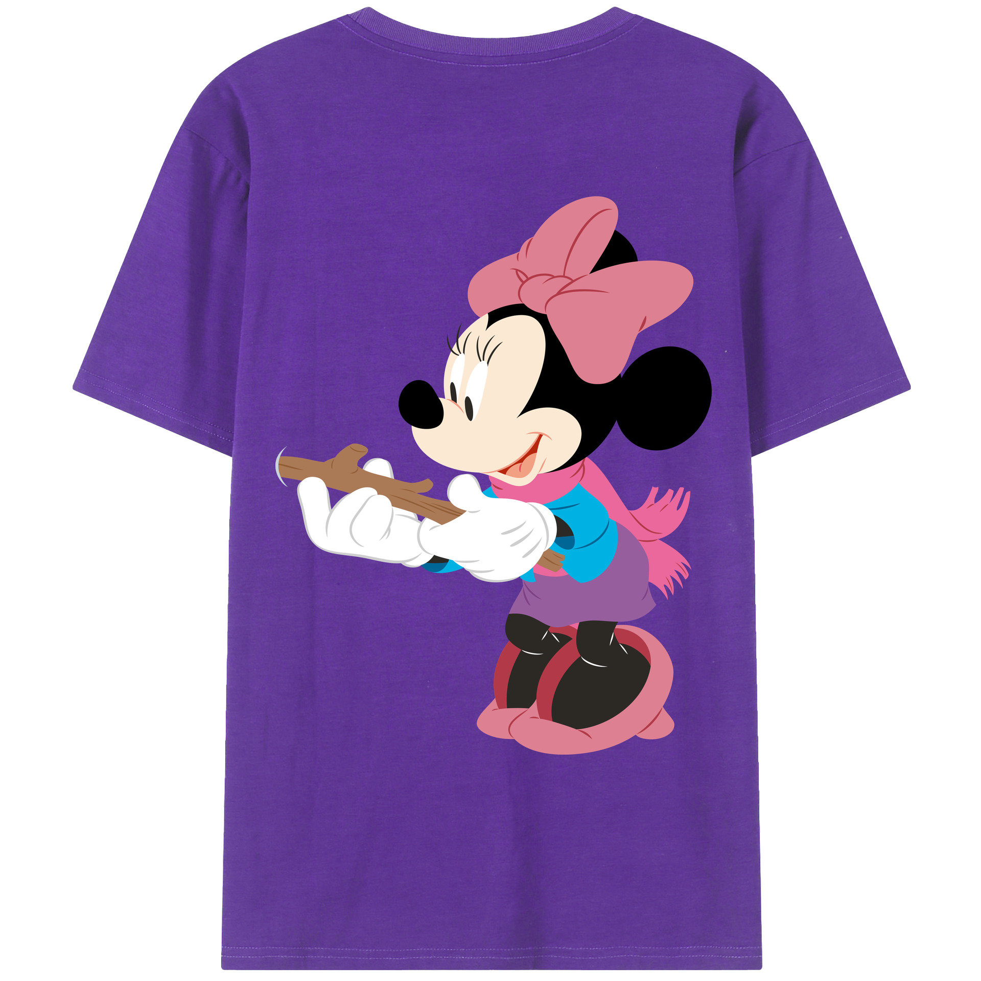 ミッキーマウス Mickey Mouse 綿100％ メンズ半袖Tシャツ（バックプリント） 通気性